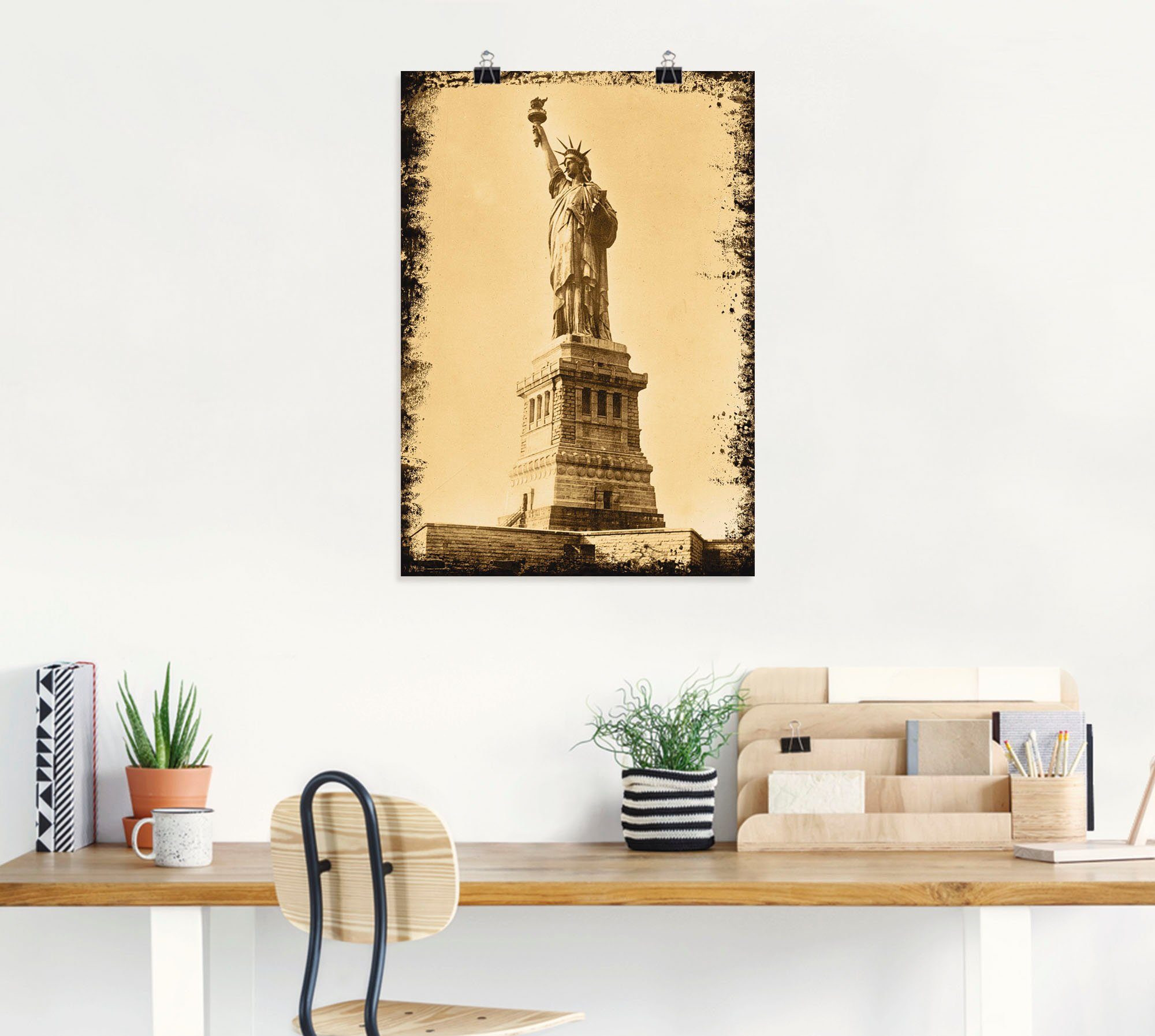 Artland Artprint Vrijheidsbeeld - N.Y. City als artprint op linnen, muursticker of poster in verschillende maten