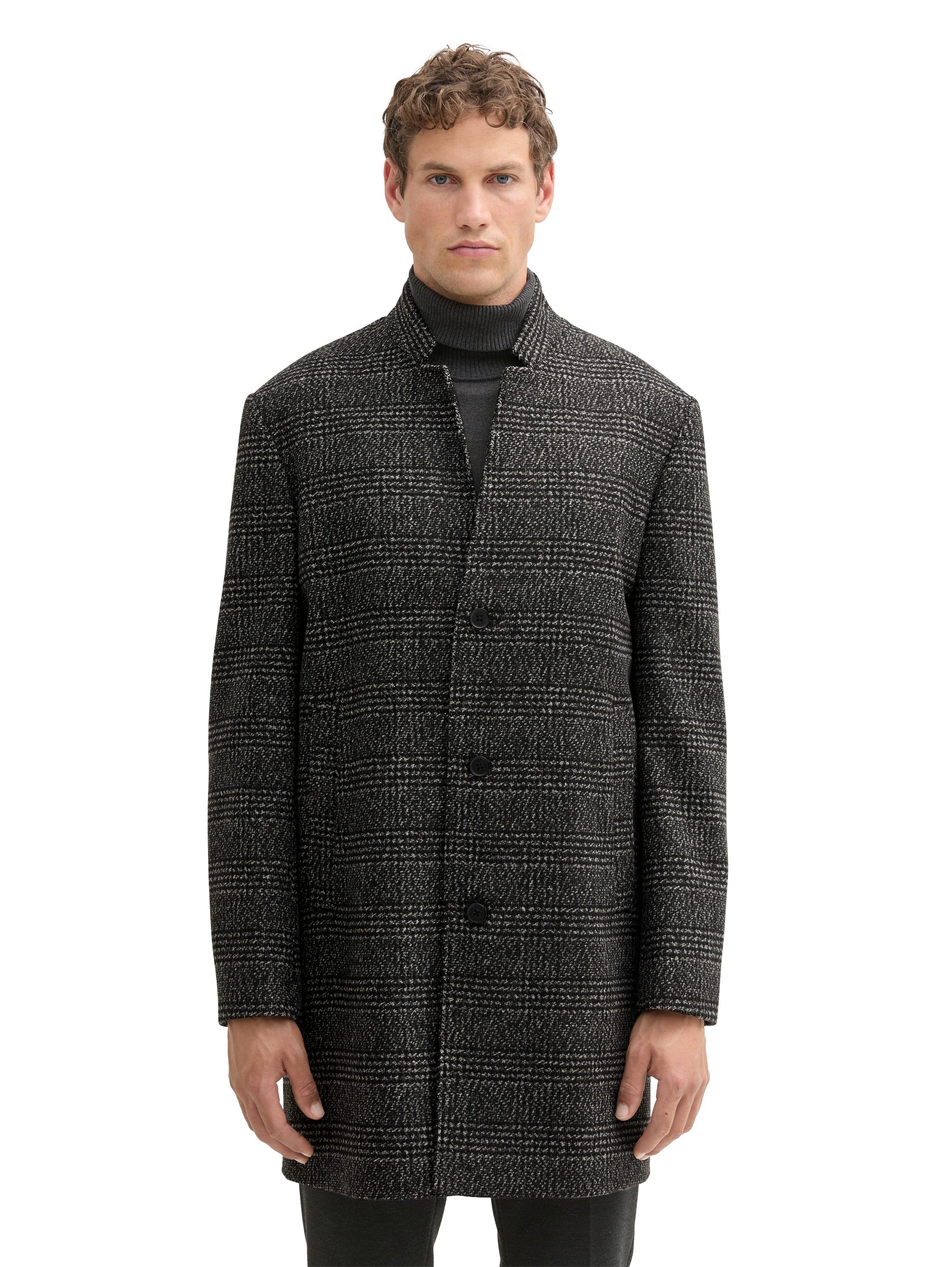 Tom Tailor Denim Wollen jas met wolaandeel heren winterjassen maat M zwart