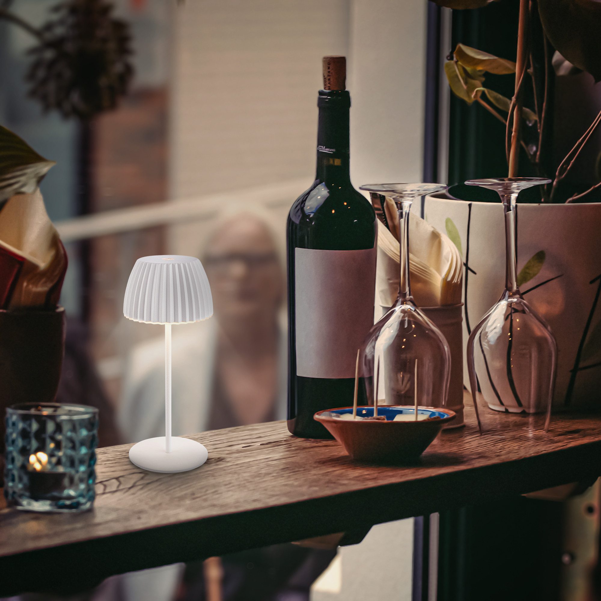 Briloner Leuchten Led-tafellamp Akku LED Tischleuchte, mini, weiß