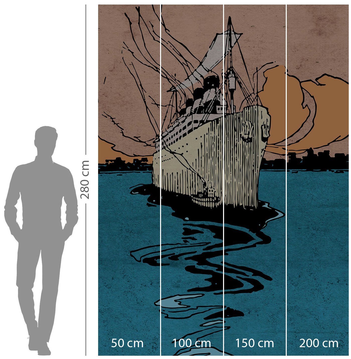 Komar Vliesbehang Digitale print vlies - La Nave - Afmeting 200 x 280 cm