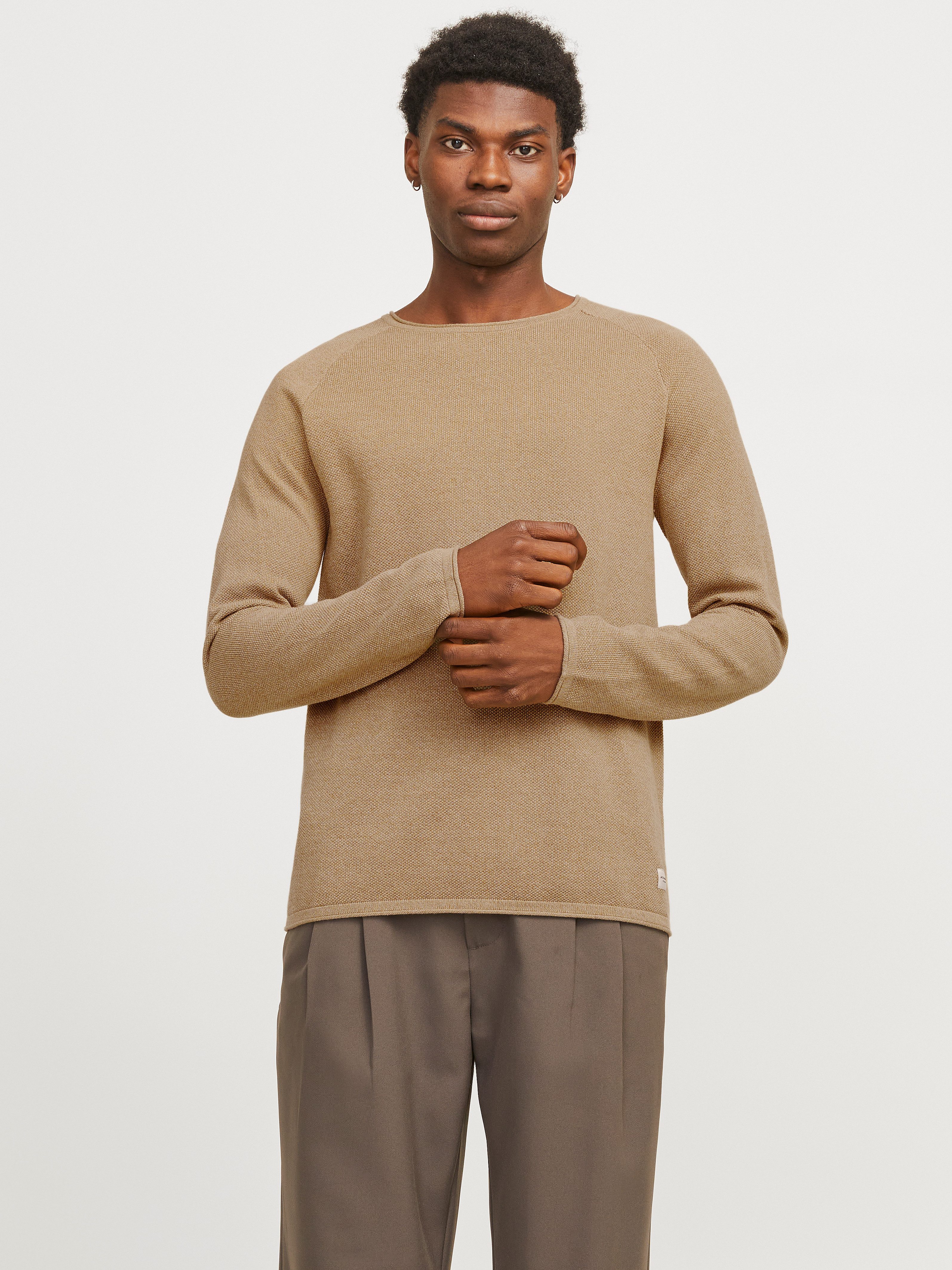 Jack & Jones Trui met ronde hals JJEHILL KNIT CREW NECK NOOS heren pullovers maat XS groen