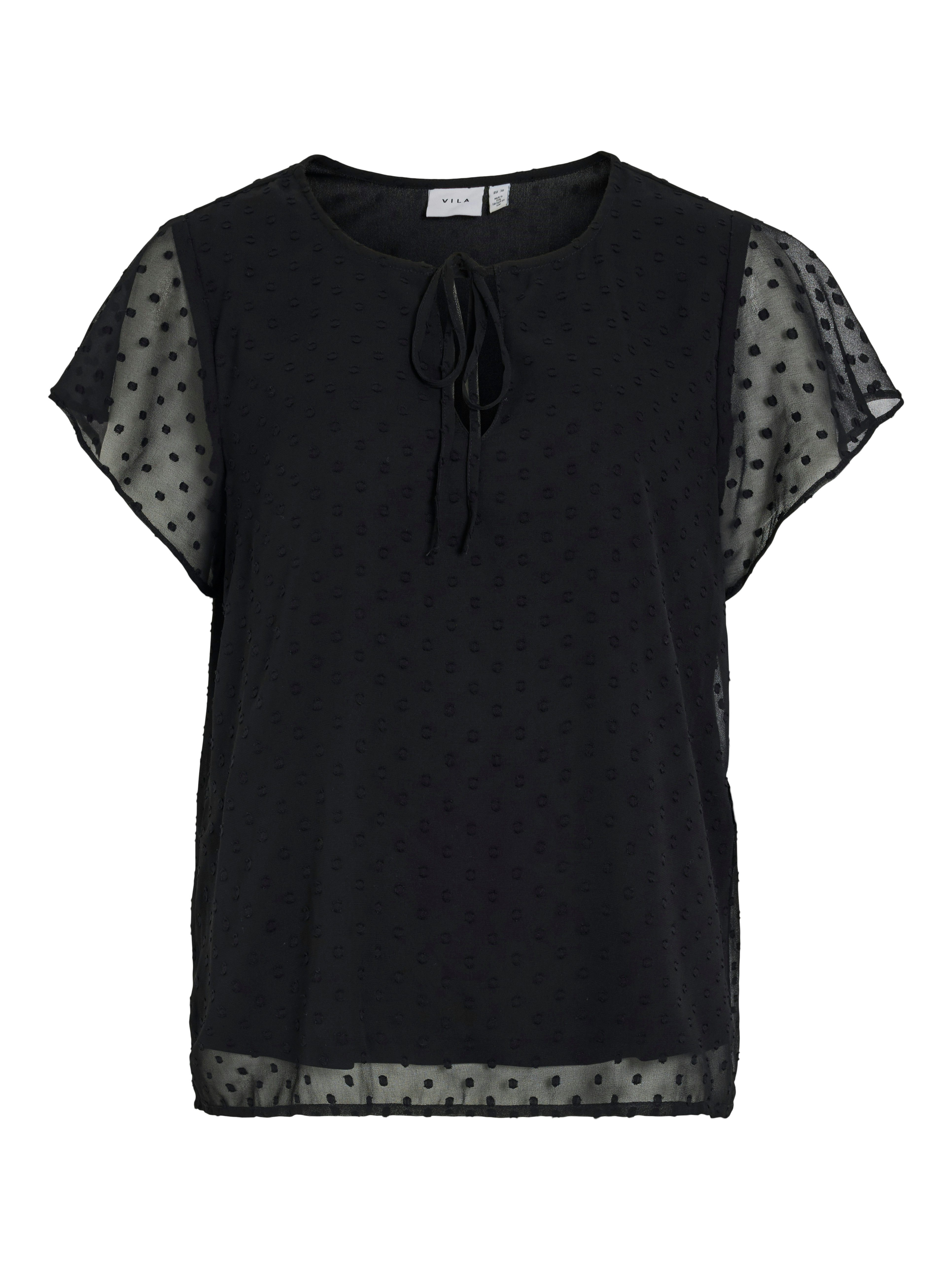 Vila Shirt met korte mouwen VIEDEE C/S V-NECK TOP - NOOS