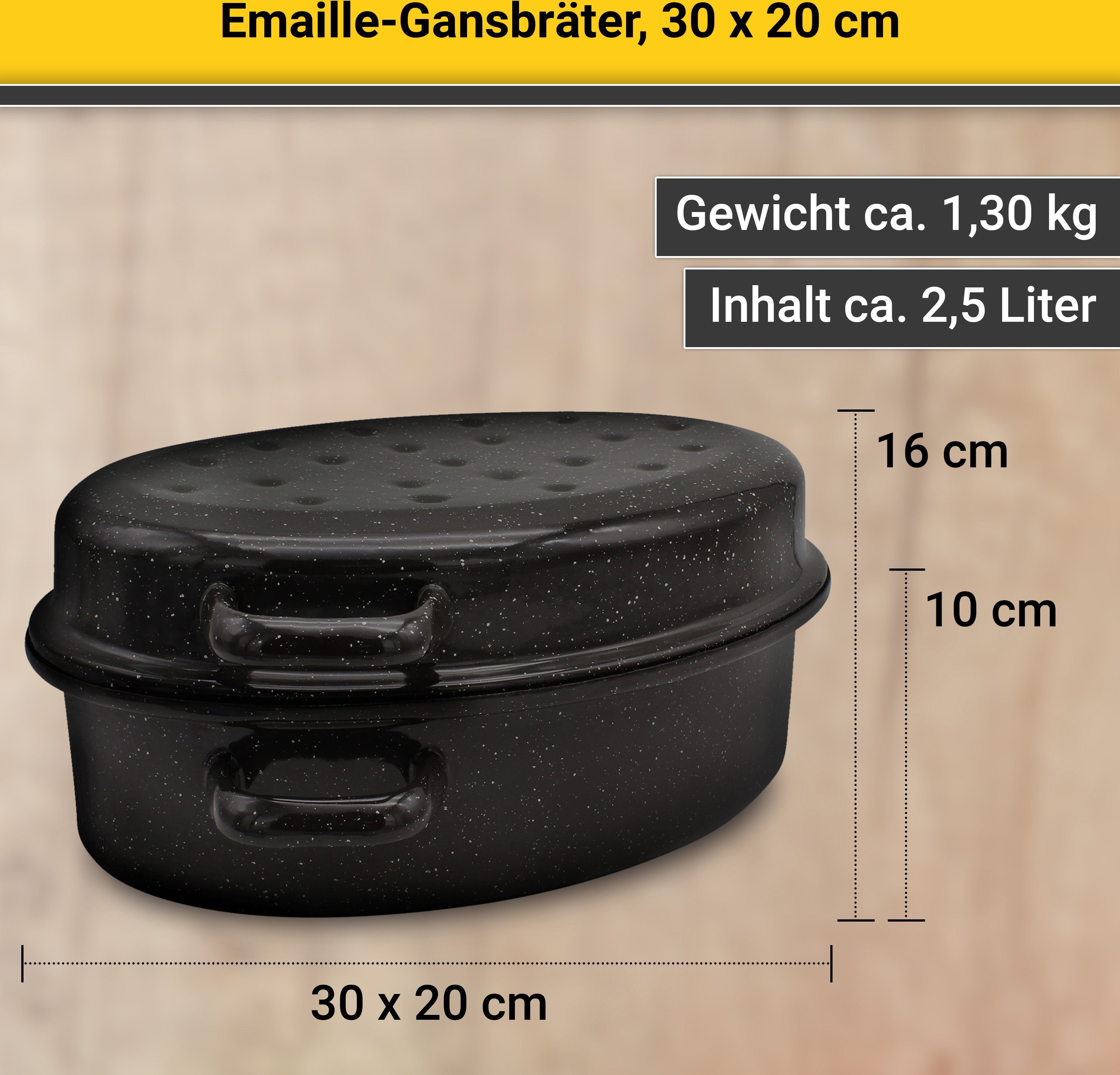 Krüger Braadpan Gansbraadpan met druipdeksel voor inductiekookvelden geschikt
