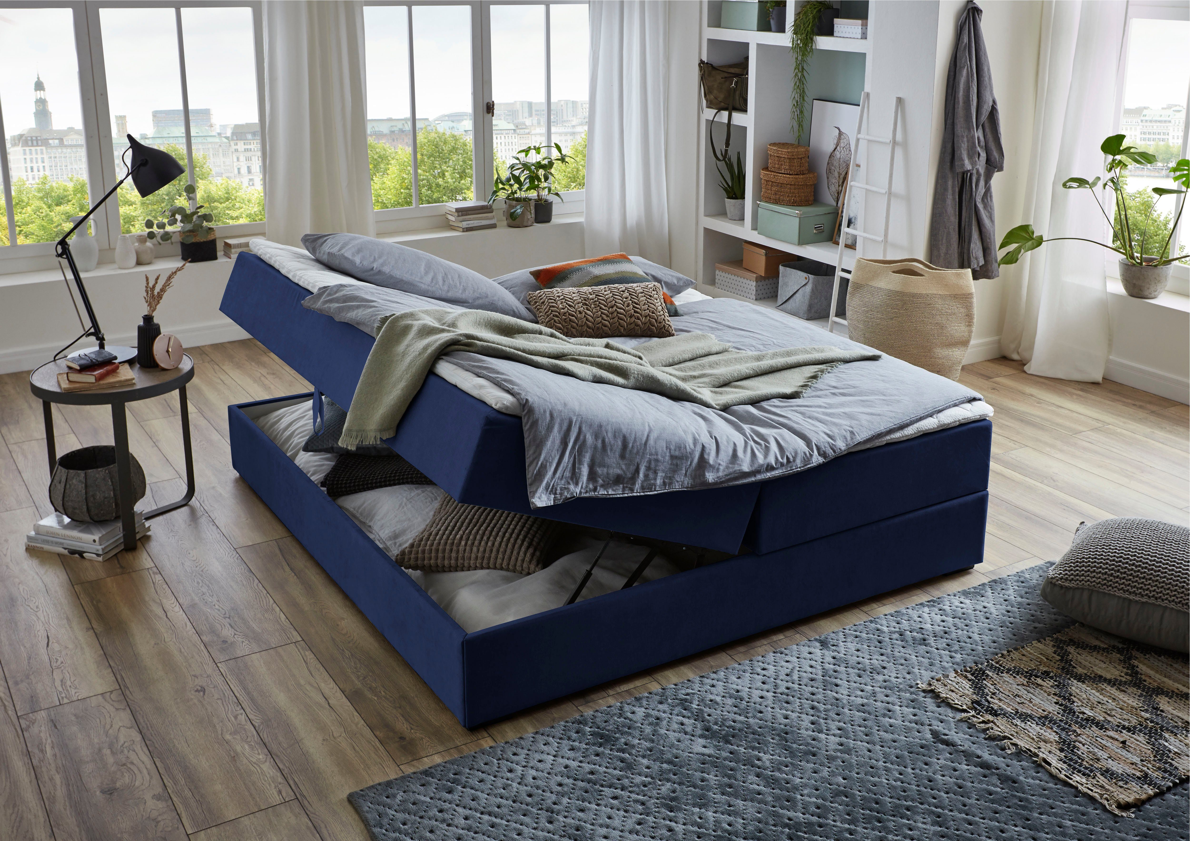 ATLANTIC home collection Boxspring Lucy zonder hoofdbord, vrij plaatsbaar, met bedkist