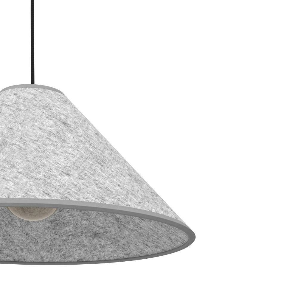 EGLO Hanglamp ALSAGER Hanglamp, vilt in grijs en metaal in zwart, E27 fitting, Ø 41 cm (1 stuk)
