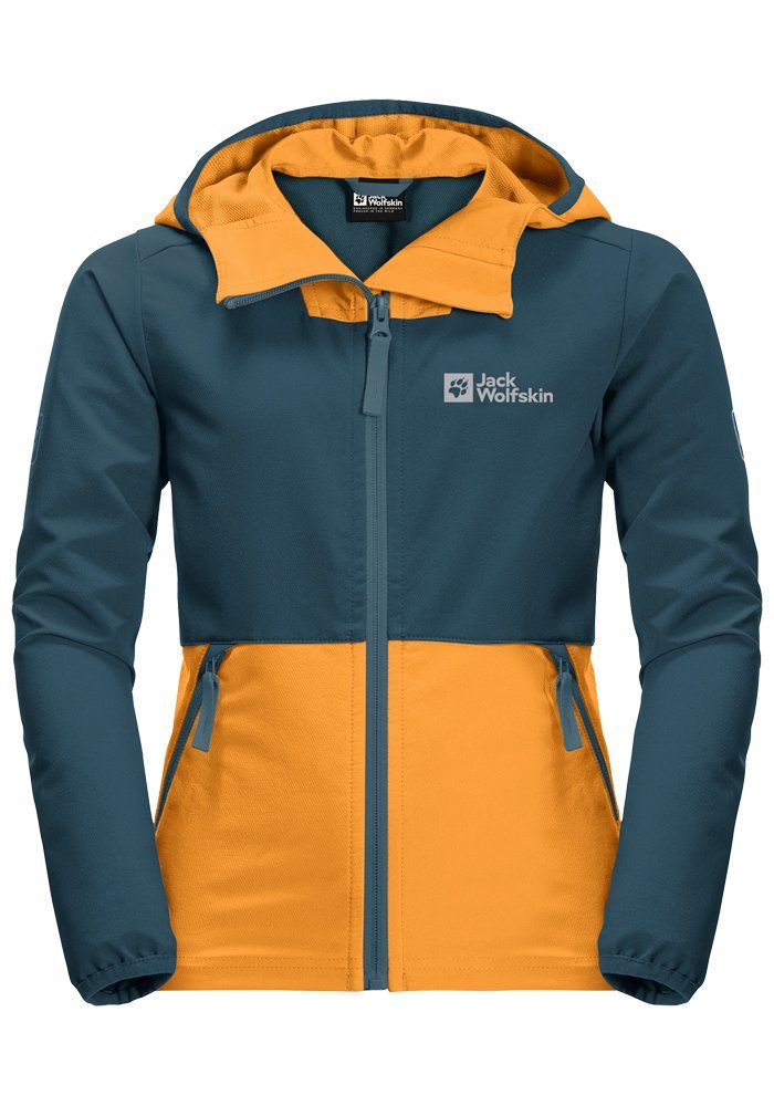 Jack Wolfskin Softshell-jack TURBULENCE B kinderen jassen maat 164 oranje