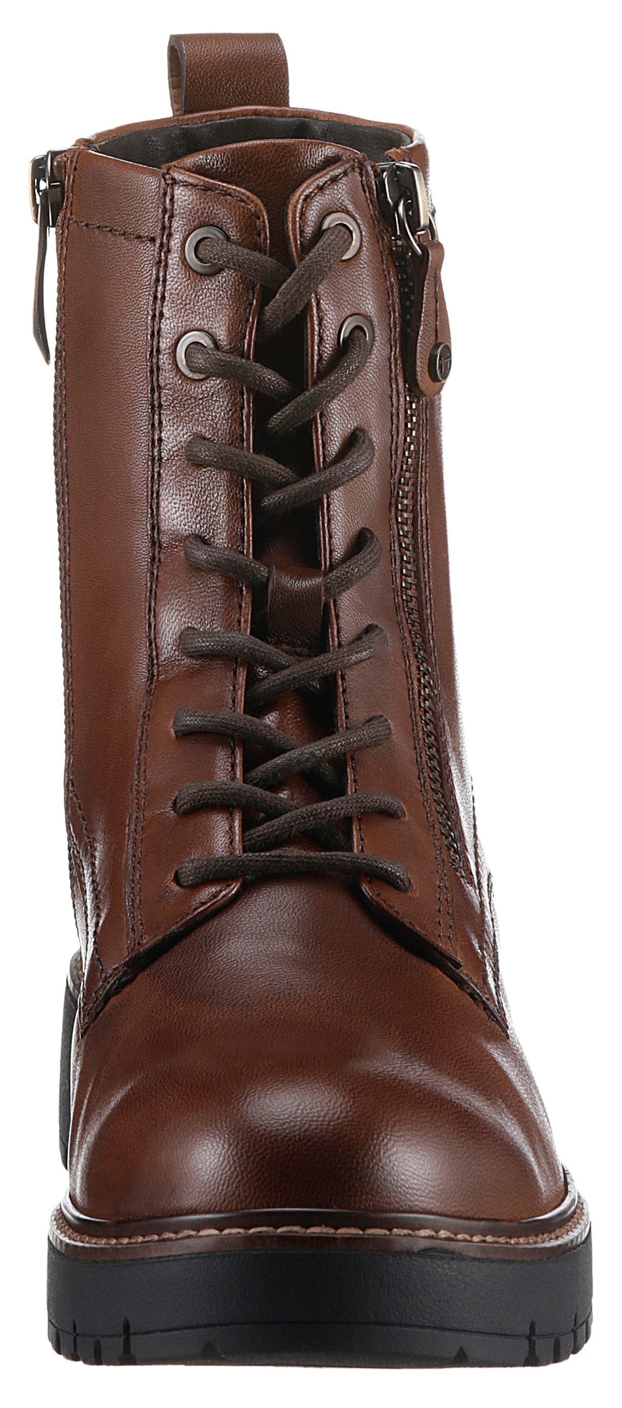 Tamaris Veterschoenen blokhak, veterschoen, combat-boots met contrast-raamnaad
