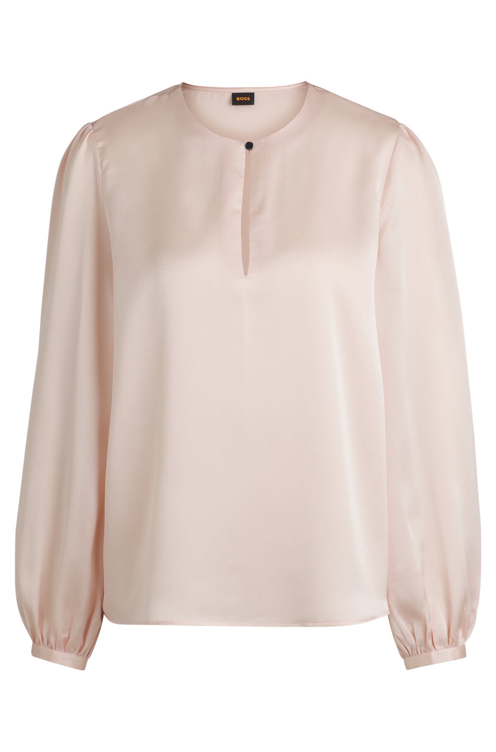 Boss Orange Klassieke blouse Bonnie Premium Damesmode met gesplitste ronde hals