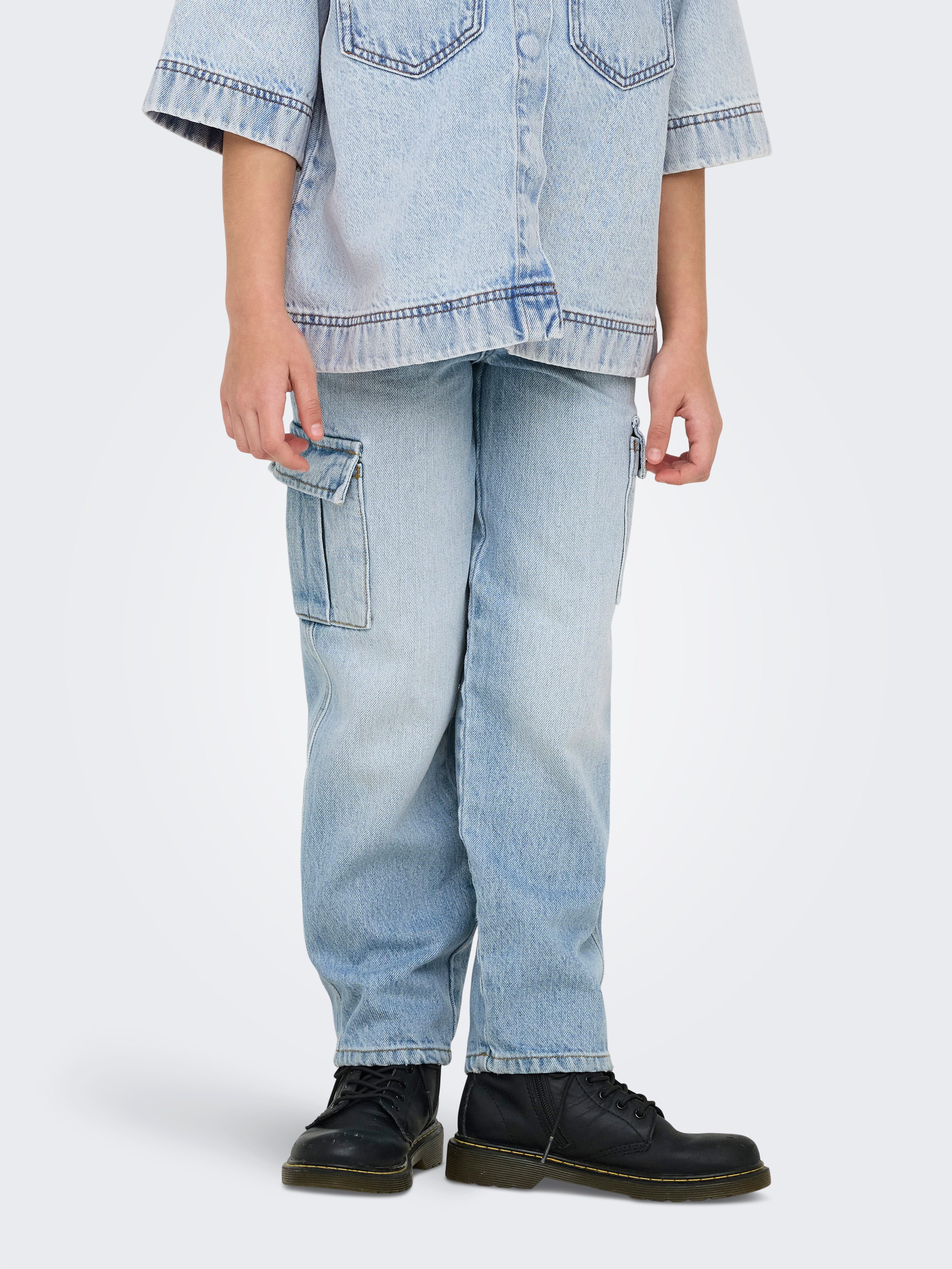 KIDS ONLY Cargo jeans KOGHARMONY WIDE CARGO CARROT AZG NOOS meisjes jeans maat 146 blauw