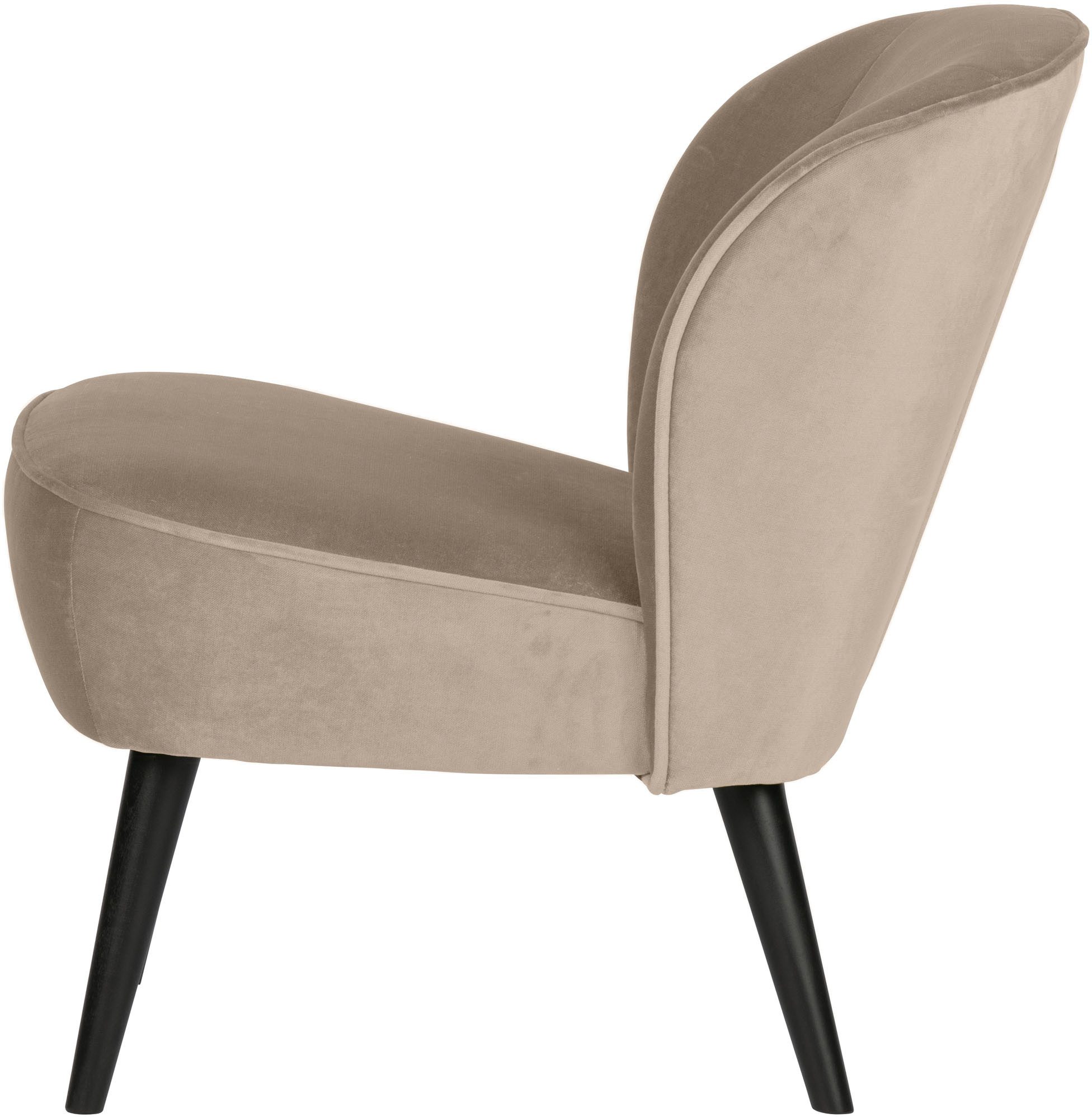 WOOOD Fauteuil Sara zacht gepolsterd, 4-poots frame, h 71 cm x b 59 cm
