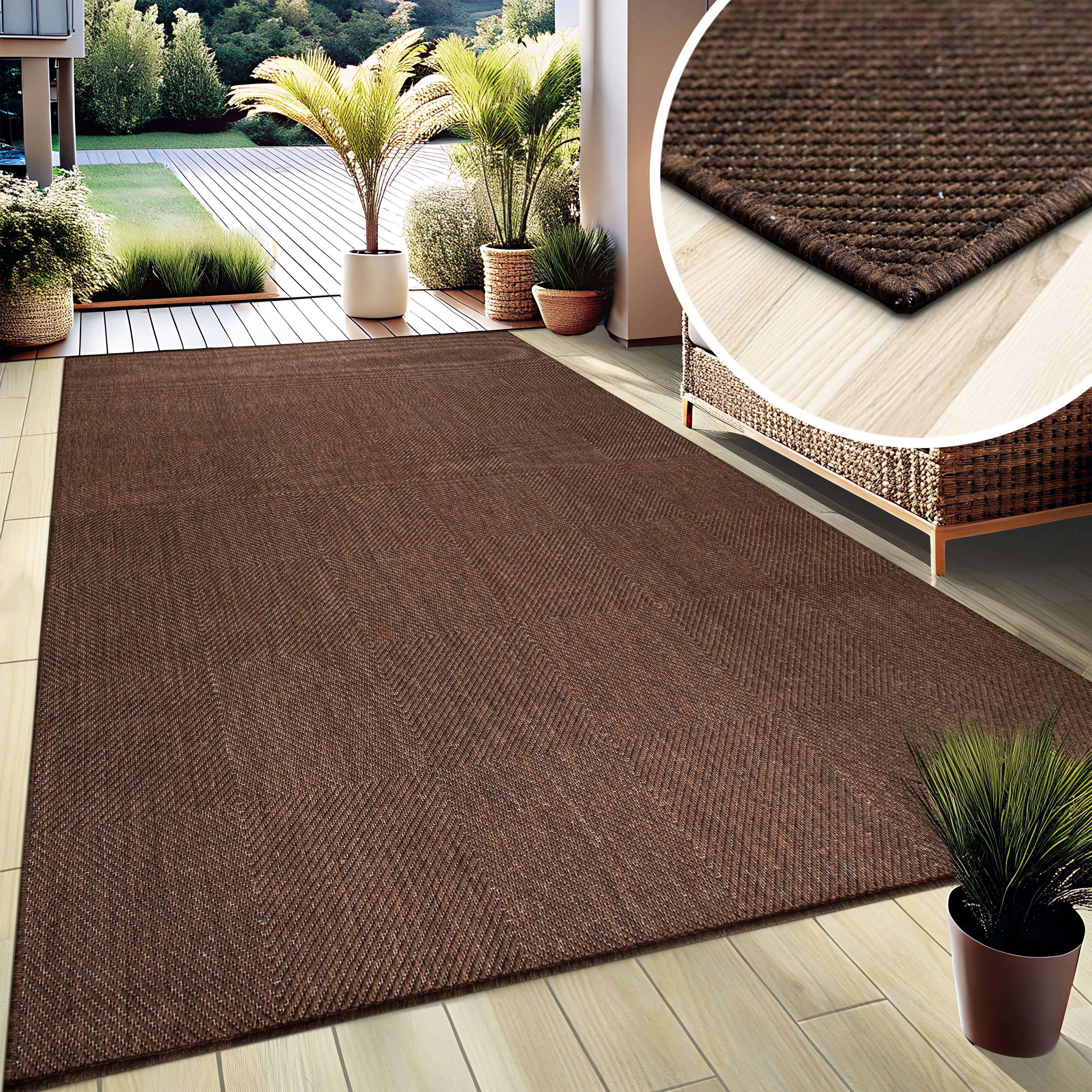my home Vloerkleed Anna is ook als loper verkrijgbaar Geschikt voor binnen en buiten, sisal-look, weerbestendig & uv-bestendig