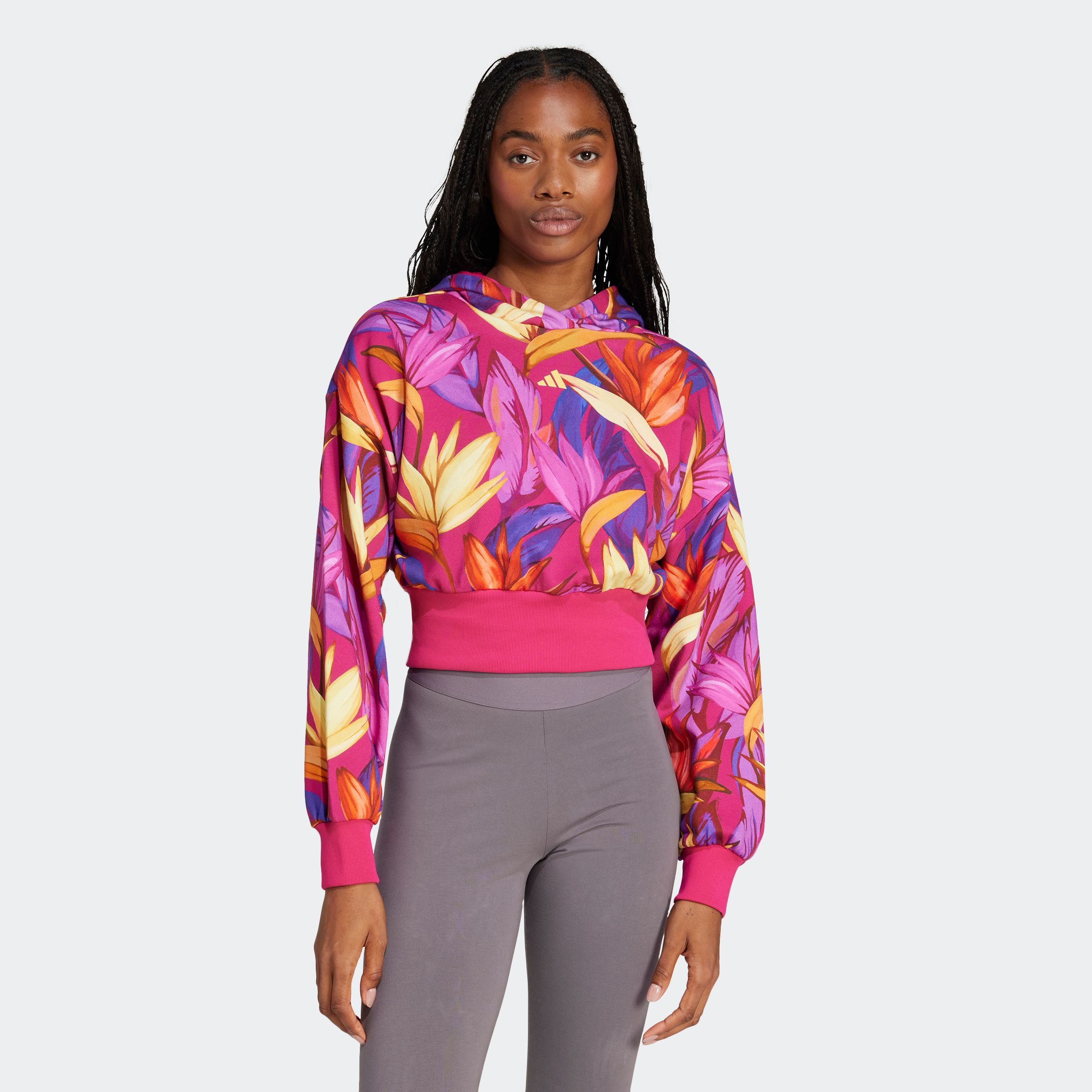 adidas Sportswear Hoodie FARM HOODIE dames truien met capuchon maat L roze