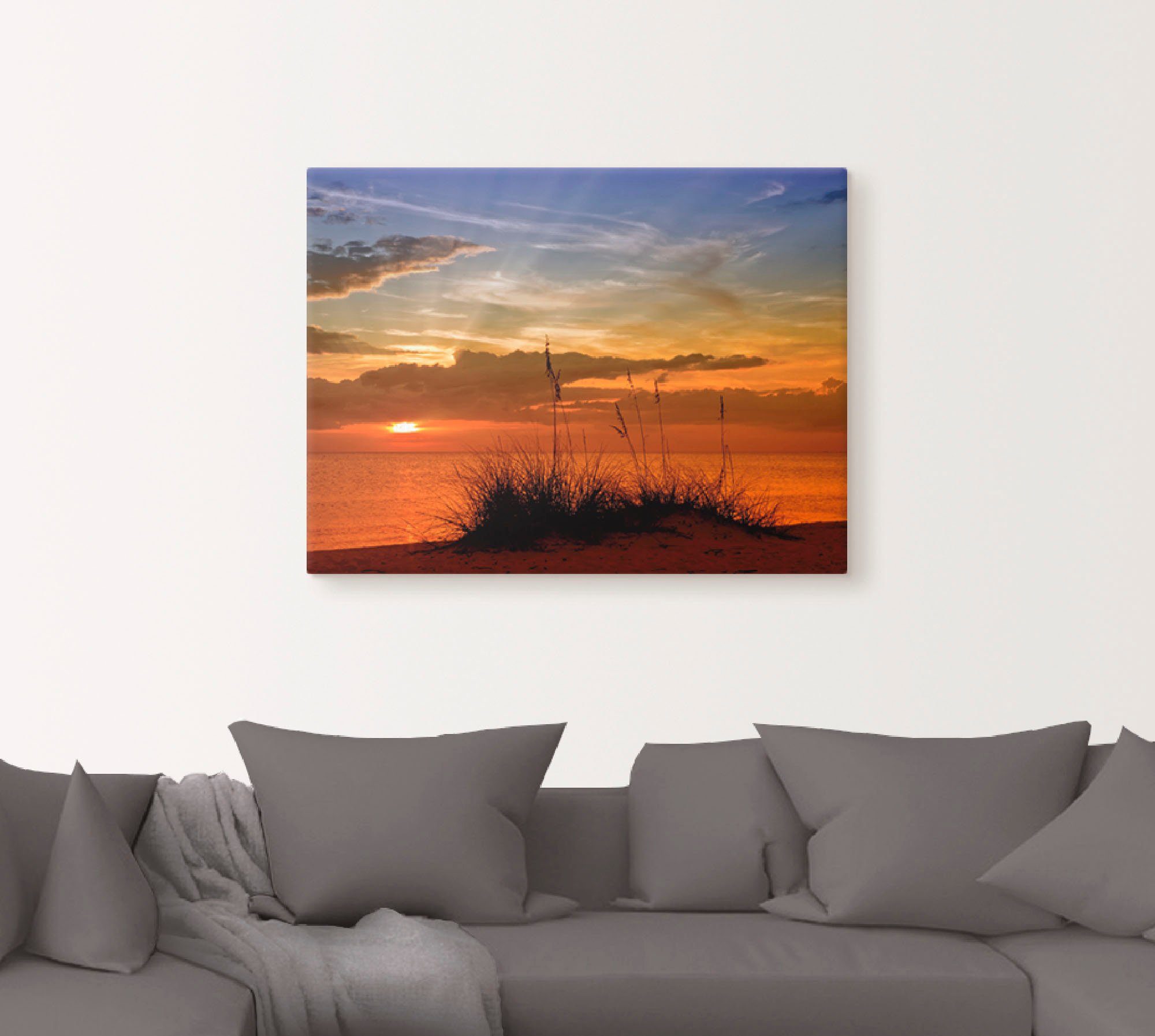 Artland Artprint Heerlijke zonsondergang als artprint op linnen, muursticker in verschillende maten
