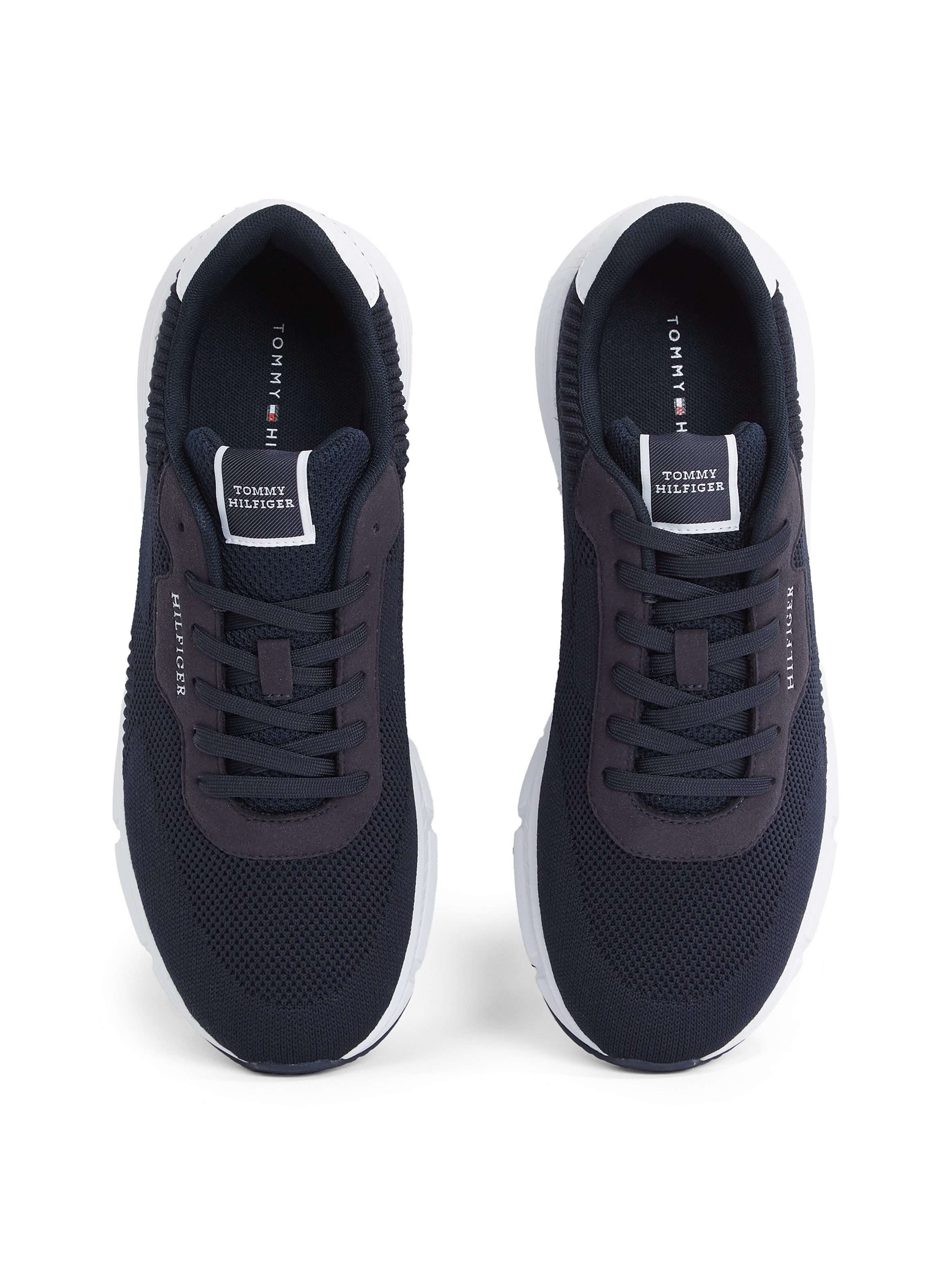 Tommy Hilfiger Sneakers LIGHTWEIGHT RWB KNIT , vrijetijdsschoen, lage schoen, veterschoen met contrasterend logo