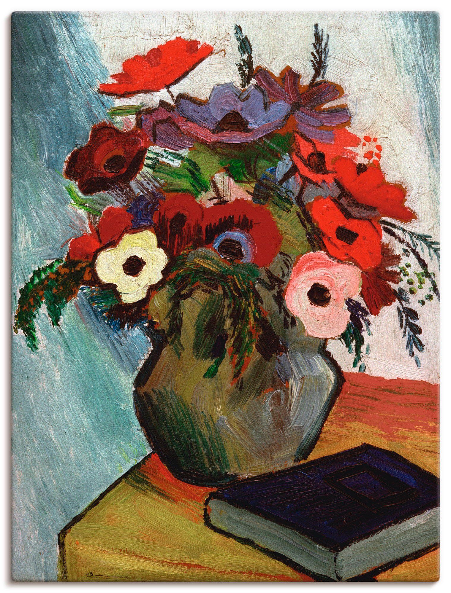 Artland artprint Stilleben mit Anemonen und blauem Buch