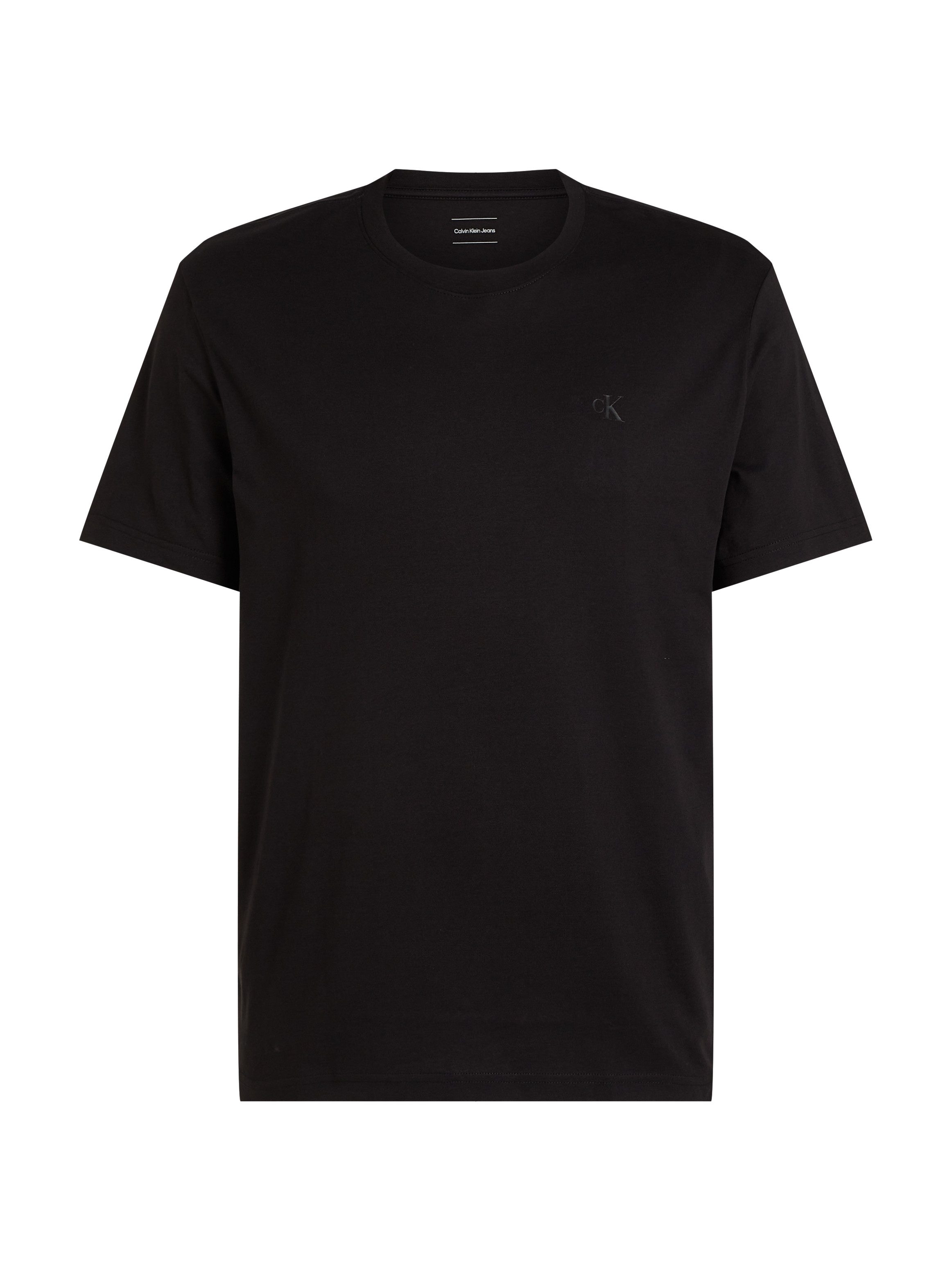 Calvin Klein Jeans Plus T-shirt Plus Textured Monologo Tee in grote maten met rugprint
