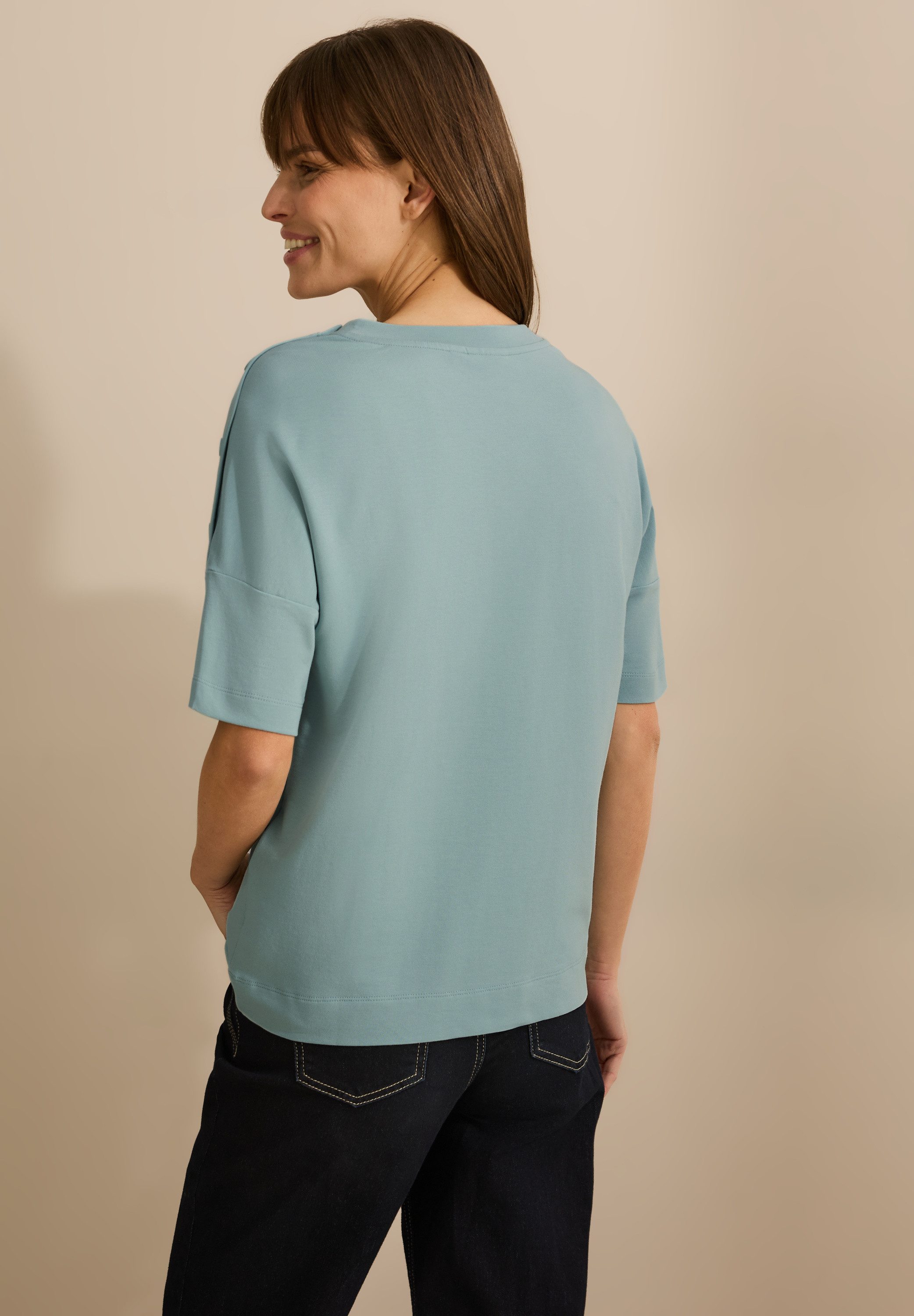Cecil T-shirt met knoopdetail