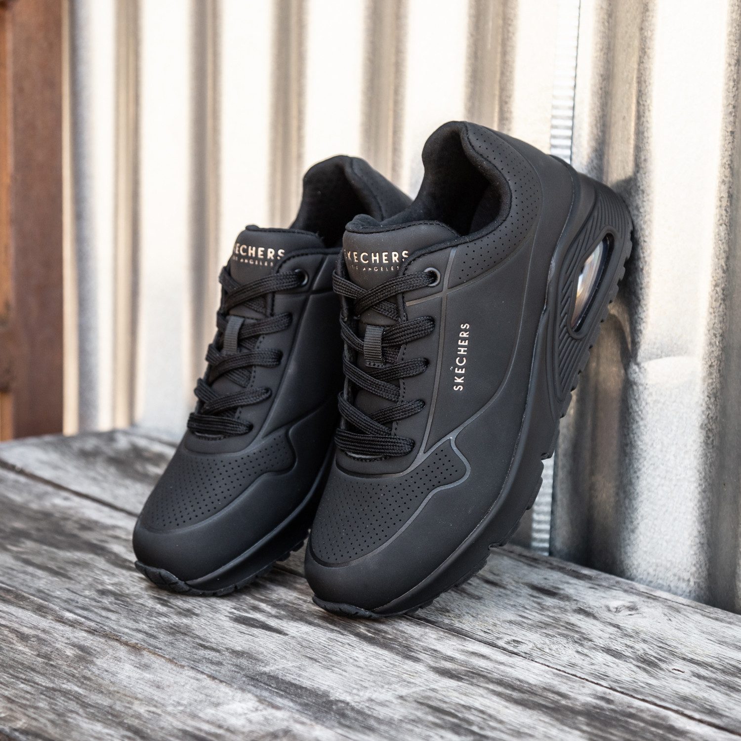 Skechers Sneakers met sleehak Uno - Stand on Air , Vrijetijdsschoen, lage schoen, veterschoen met fijne perforatie