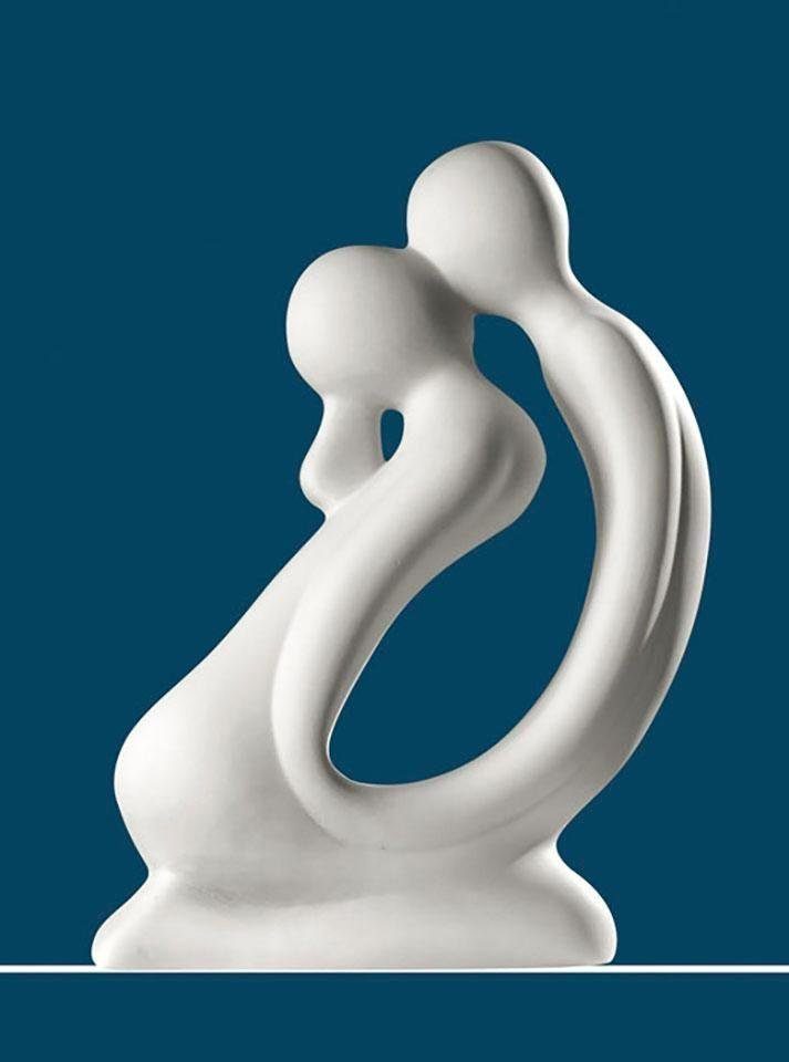GILDE Decoratief figuur Beeld Kus, wit Decoratief object, hoogte 42 cm, met de hand gemaakt, van keramiek, woonkamer (1 stuk) beelden & sculpturen