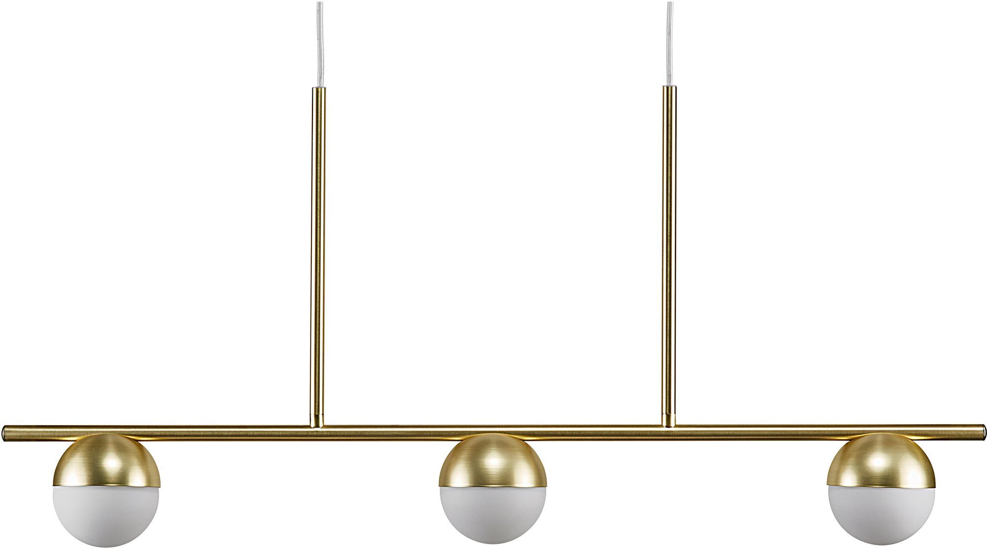 Nordlux Hanglamp CONTINA Textiel kabel, met de mond geblazen opaal glas