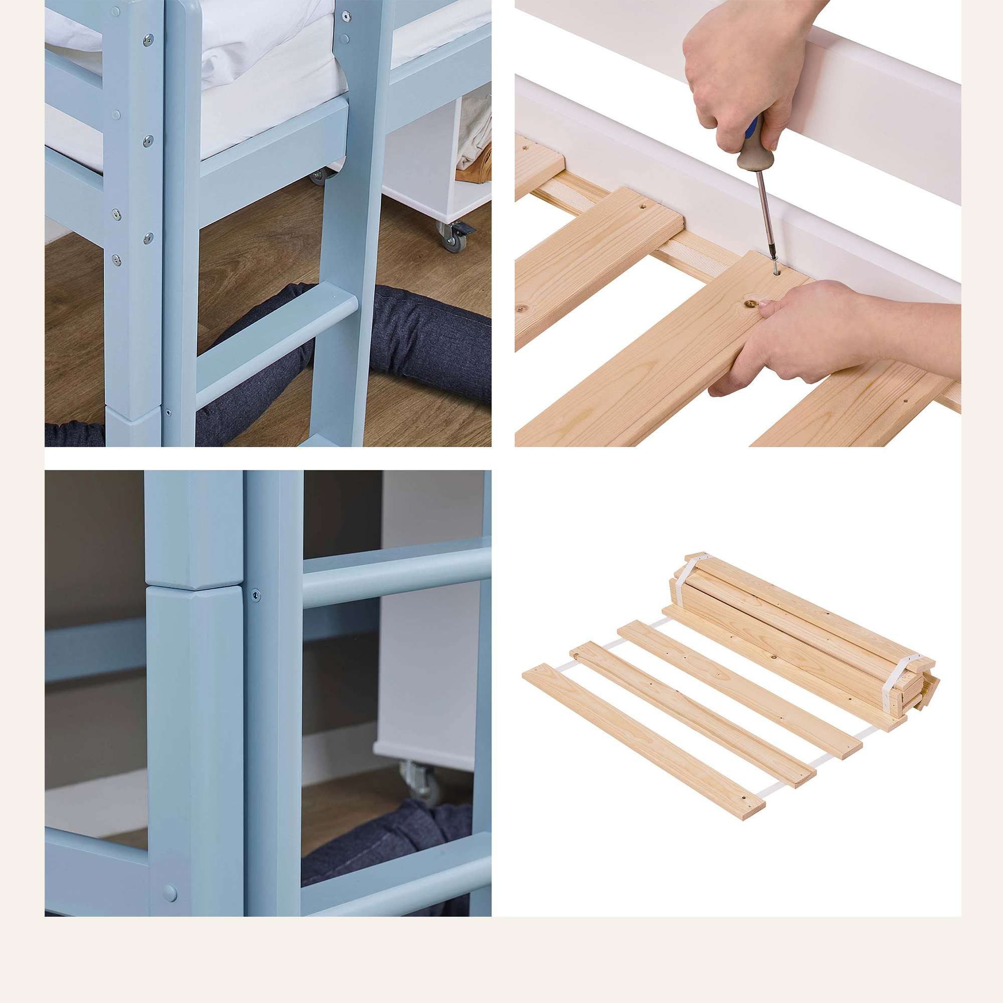 Hoppekids Hoogslaper ECO Dream MY COLOR 90x200, om te bouwen tot een eenpersoonsbed, 4 kleuren (set)