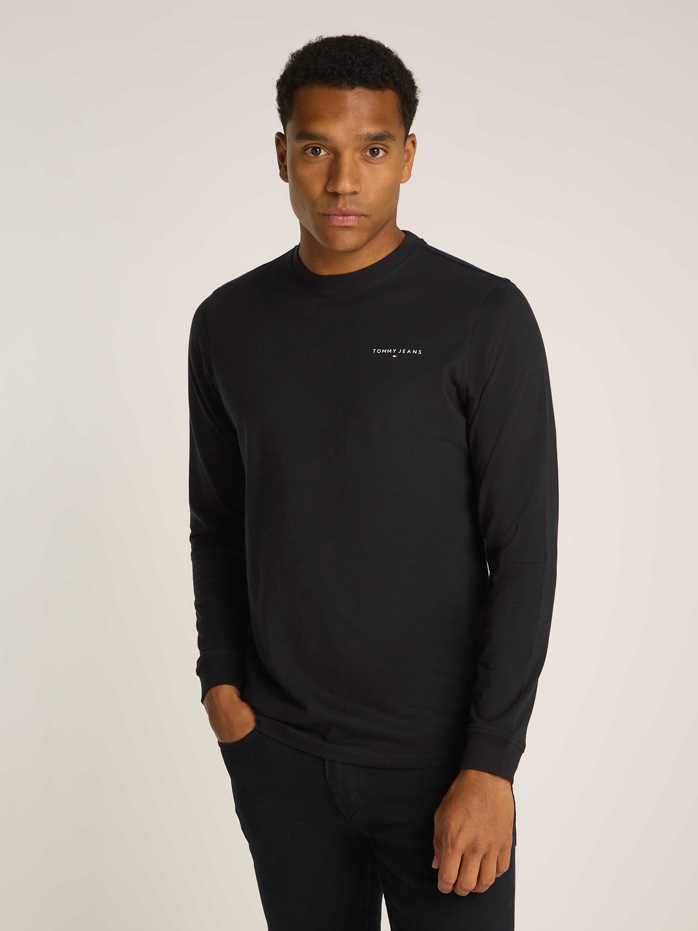 TOMMY JEANS Shirt met lange mouwen TJM SLIM LINEAR CHST L/S TEE EXT