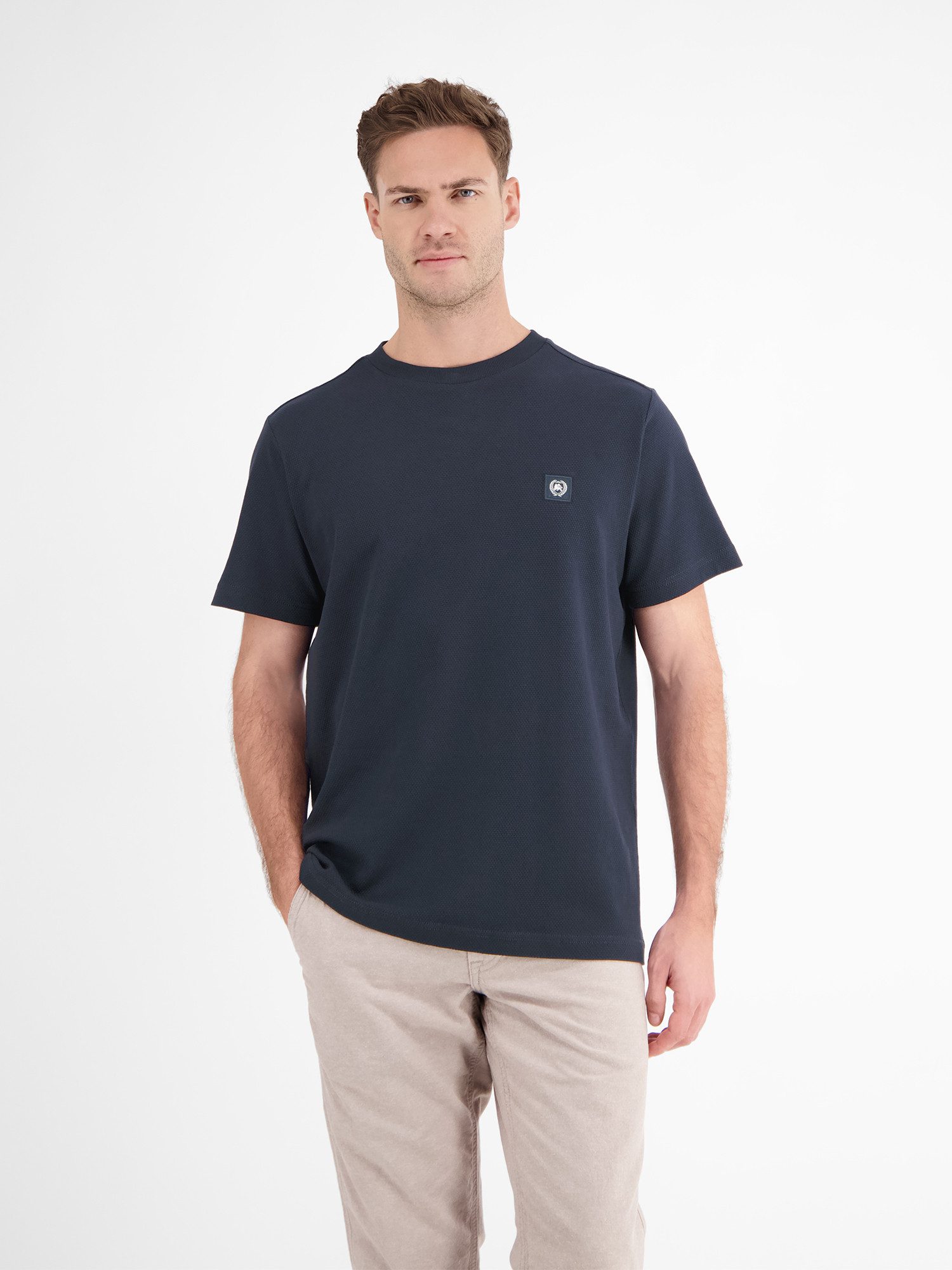 Lerros T-shirt LERROS heren T-shirt in wafel-piqué