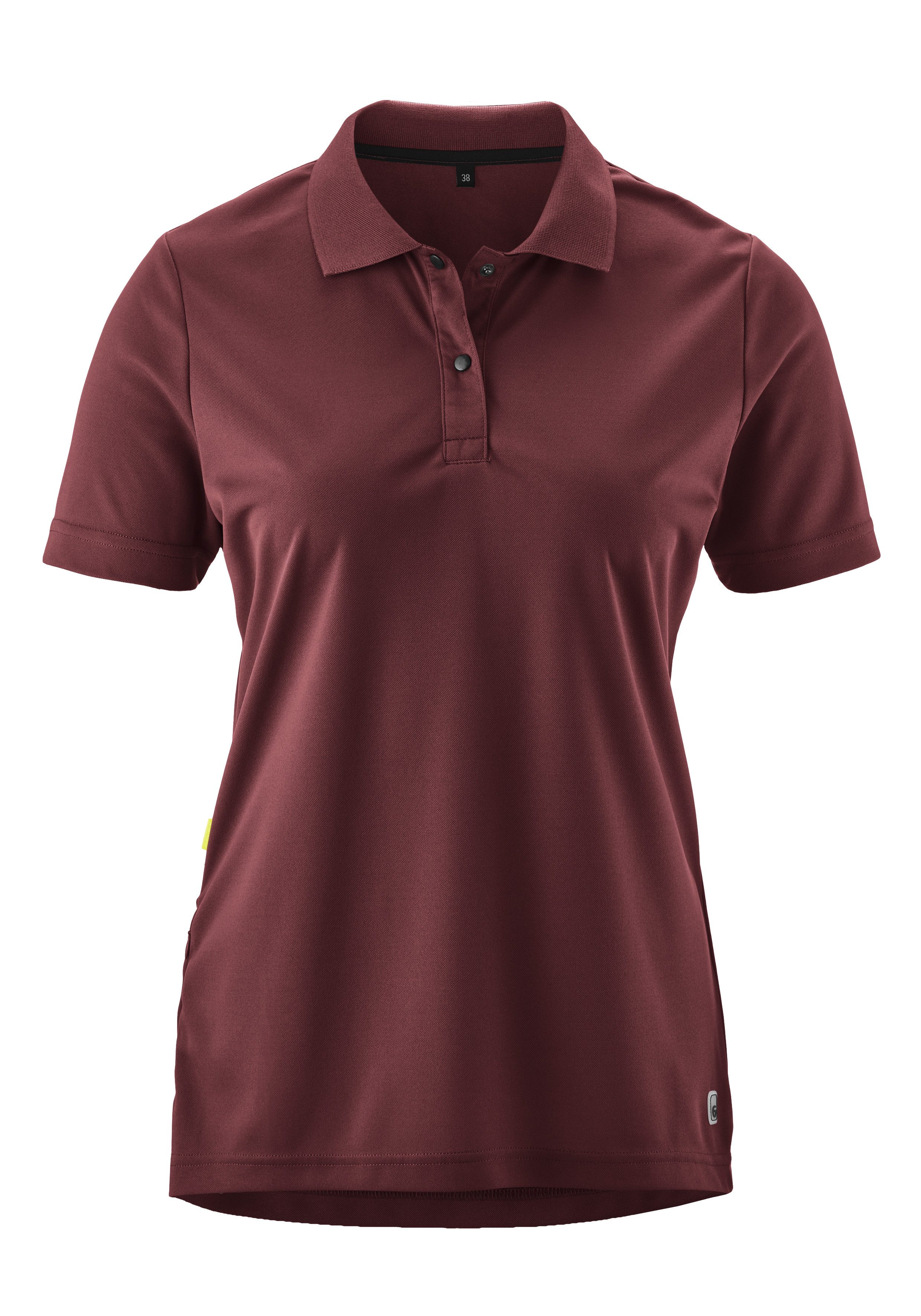 Gonso Fietsshirt Pederoa Dames fiets shirt, polo-shirt met spitse kraag, met achterzak dames shirts maat 40 bruin