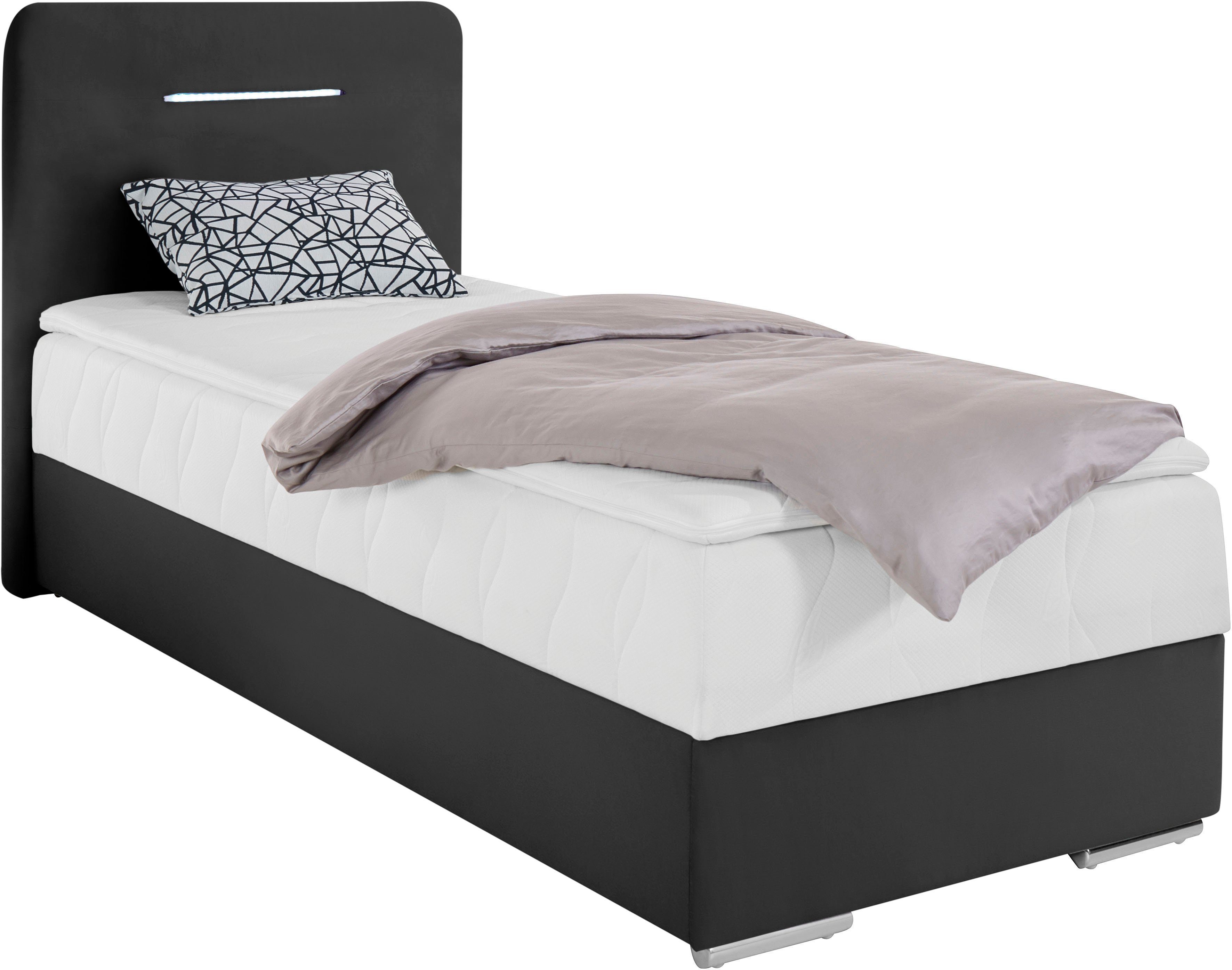 COTTA Boxspring Lighstar inclusief ledverlichting, topmatras, bedkist en sierkussen