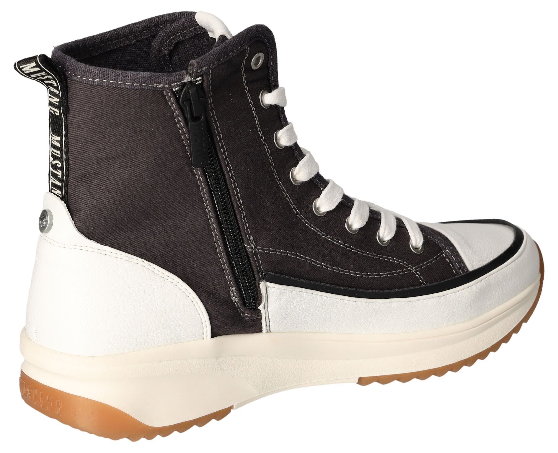 Mustang Shoes Hoge veterschoenen plateau, high top-sneaker, vrijetijdsschoen met rits
