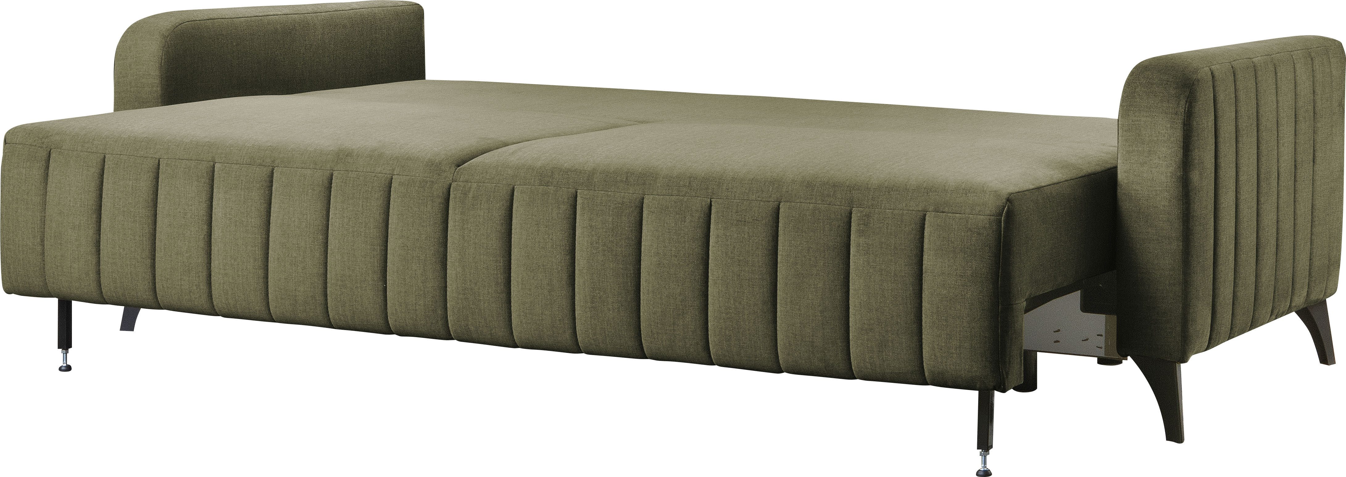 exxpo - sofa fashion 3-zitsbank Grande, hoogwaardige slaapbank van microvelours met slaapbank functie en bedbox, comfortabele binnenvering
