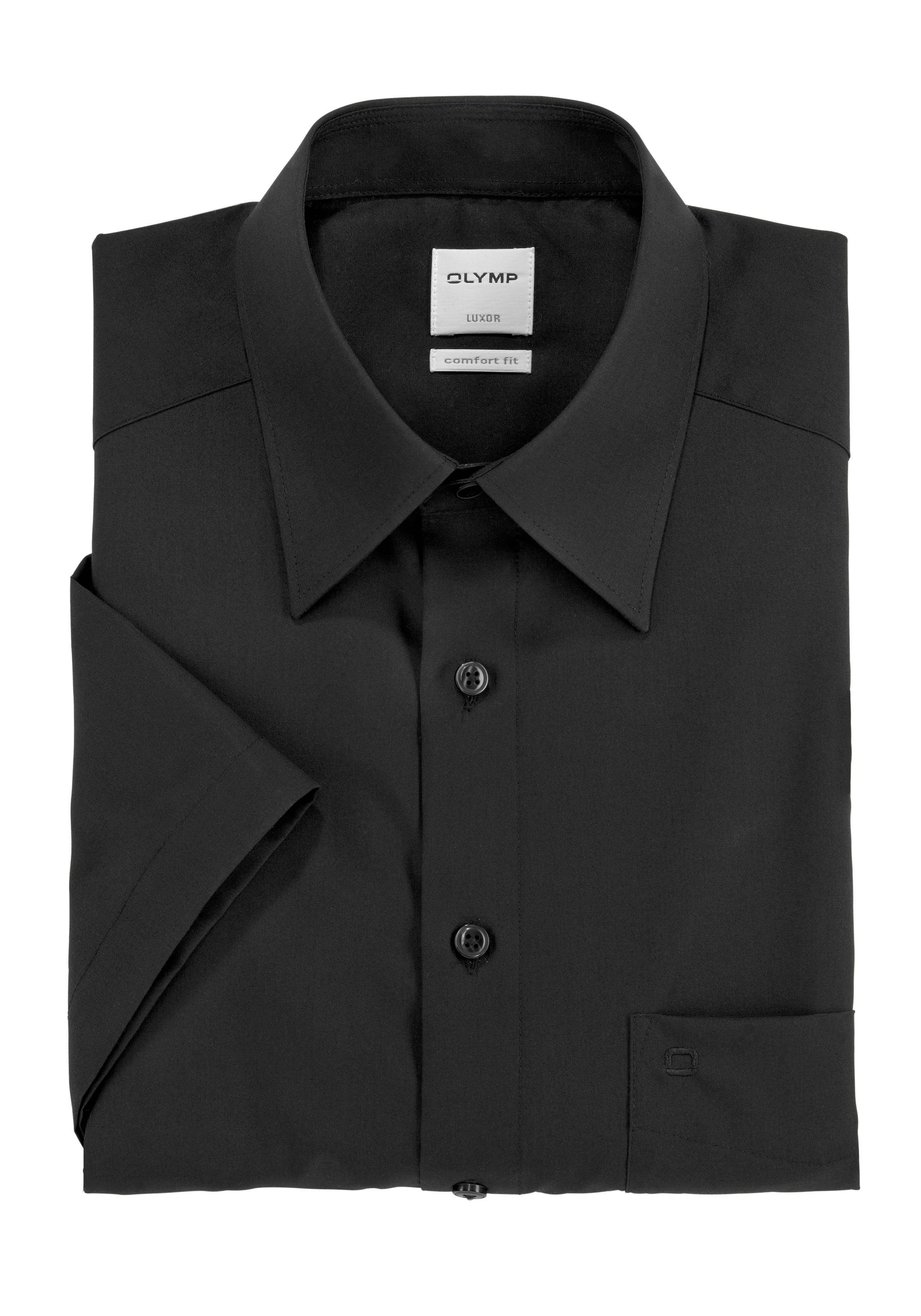 OLYMP Overhemd met korte mouwen Luxor comfort fit Korte mouwen shirt met borstzak, strijkvrij