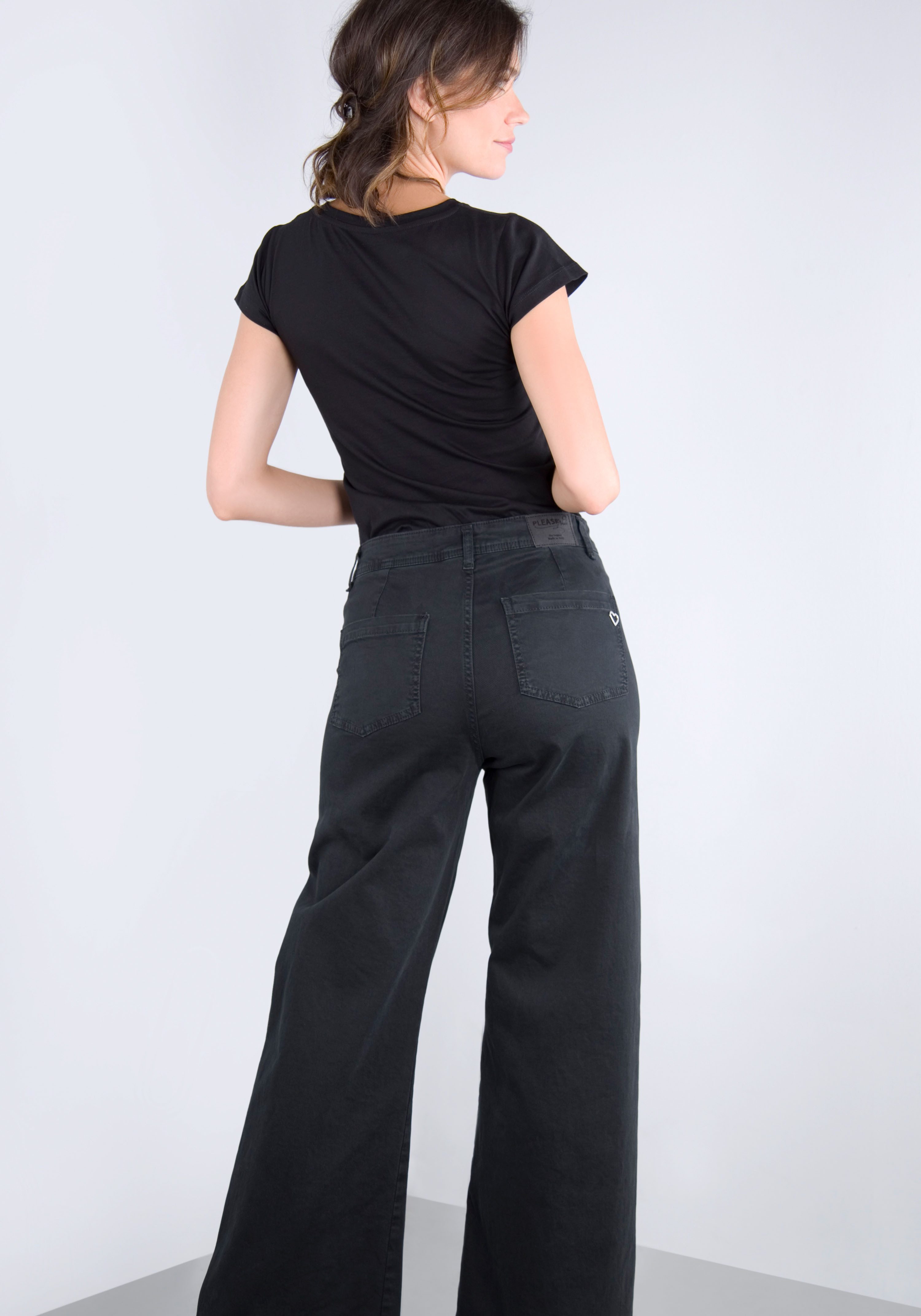 Please Jeans Broek met wijde pijpen van hoogwaardige katoenmix met stretch