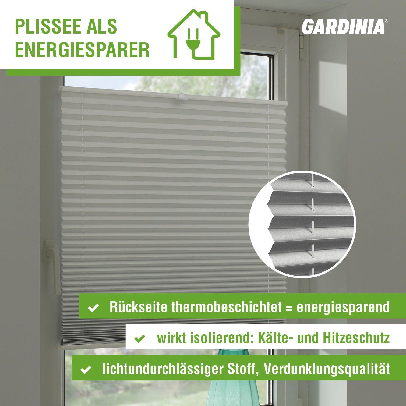 GARDINIA Plissé-vouwgordijn voor dakramen geschikt voor velux dakraam, in crush-look (1 stuk)