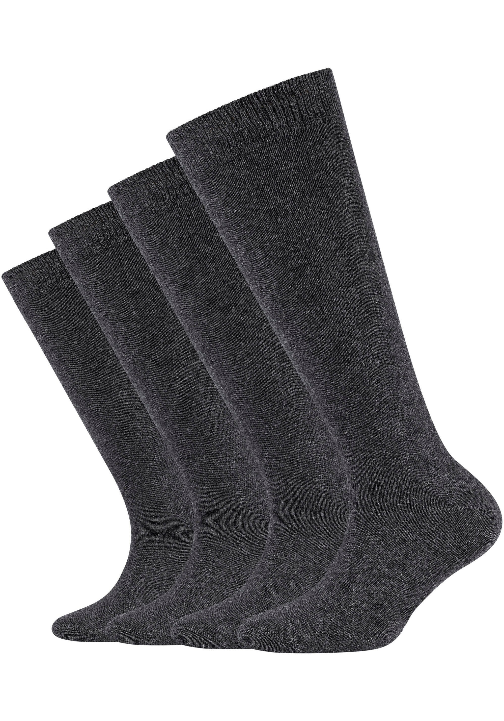 Camano Kniekousen CA-Soft met een hoog katoengehalte (4 paar, Set van 4) dames kniekousen maat 35 (38) grijs