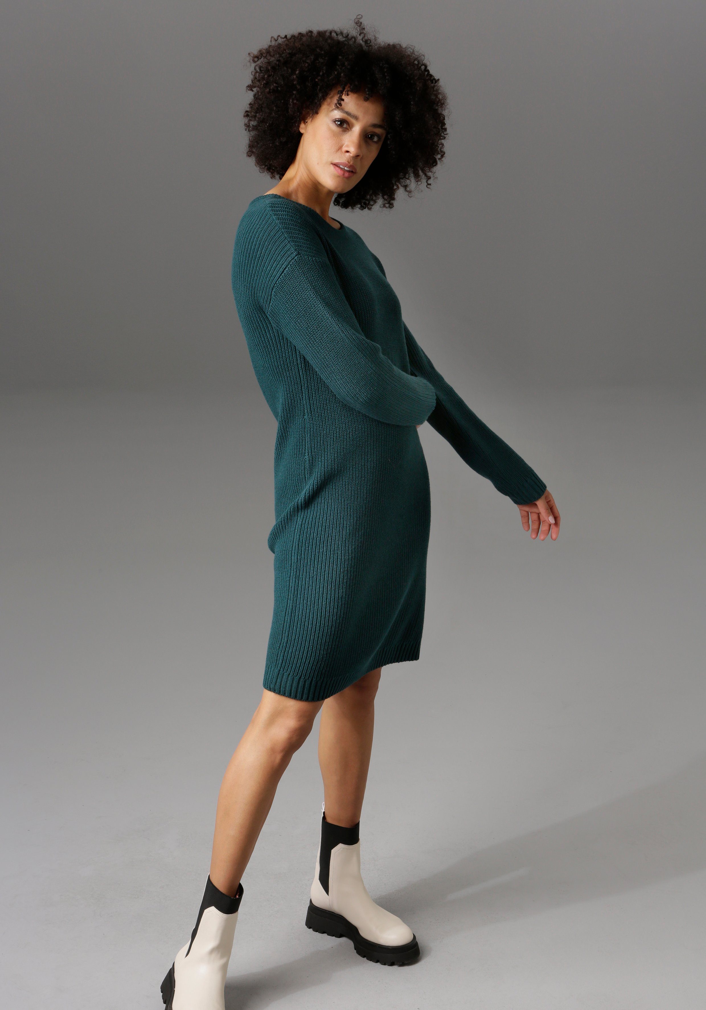 Aniston CASUAL Gebreide jurk met ronde hals