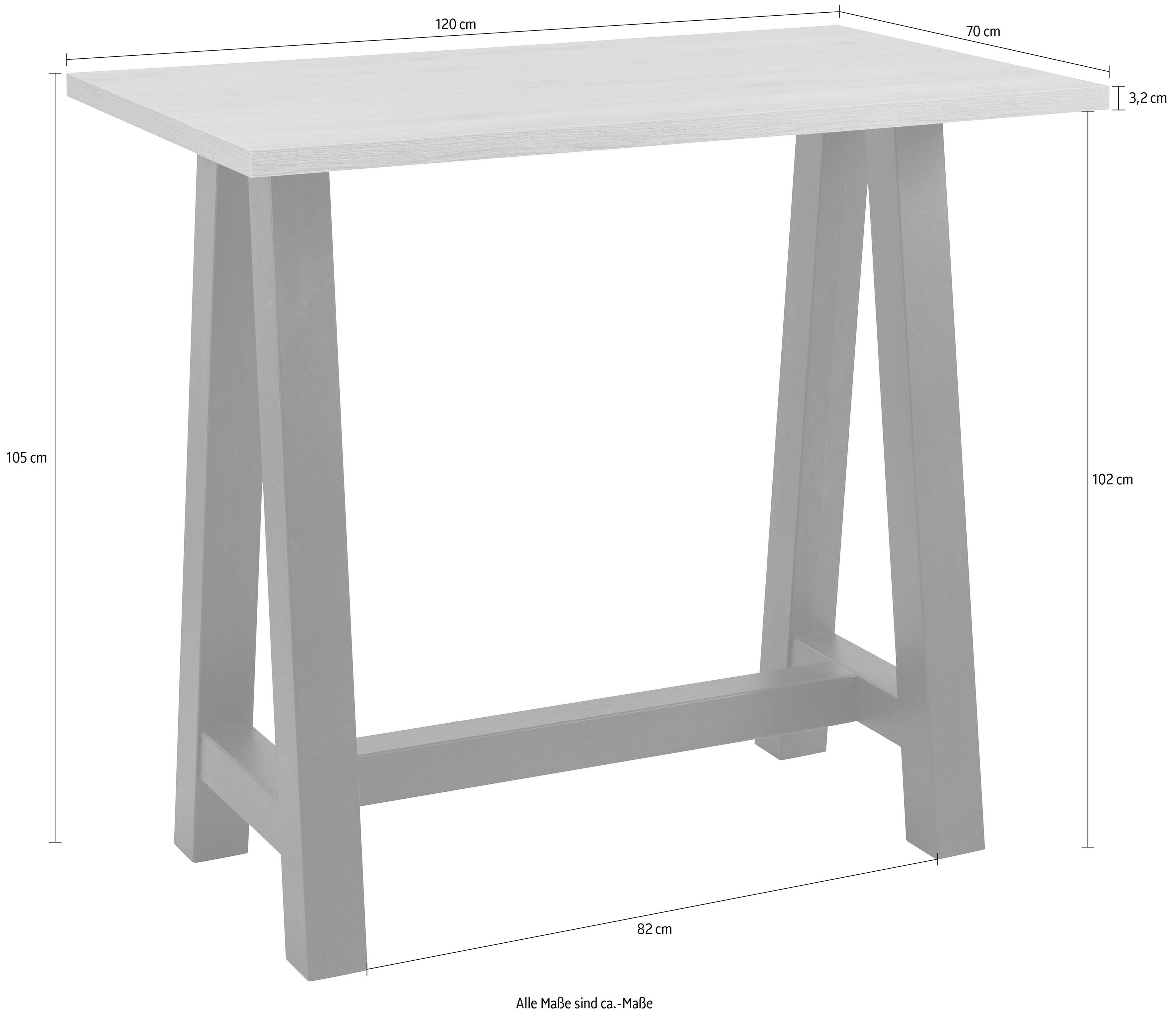 Mäusbacher Bartafel Frame in A-model (breedte 120, 140 of 160 cm)