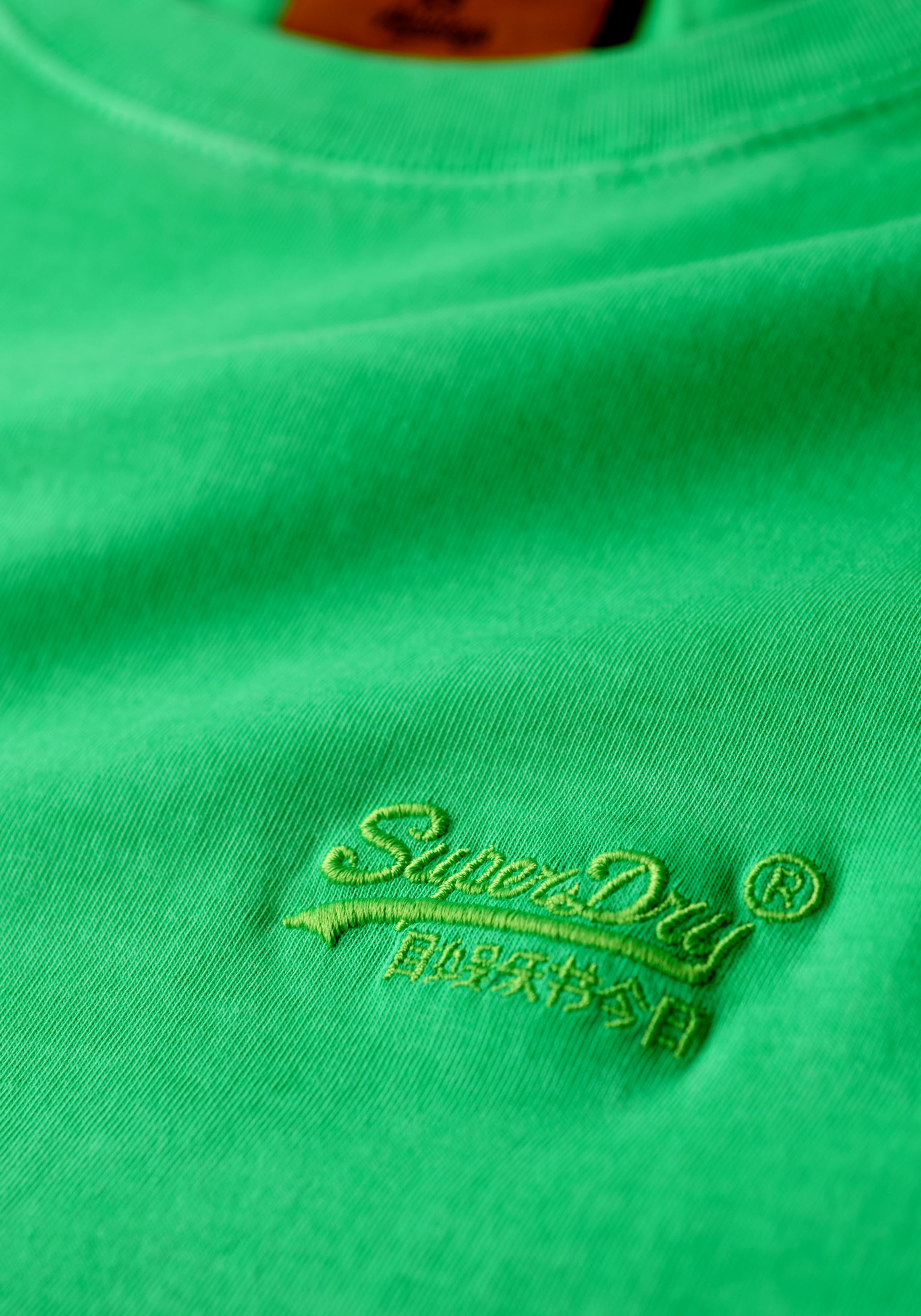 Superdry Shirt met ronde hals ESSENTIAL LOGO EMB NEON TEE