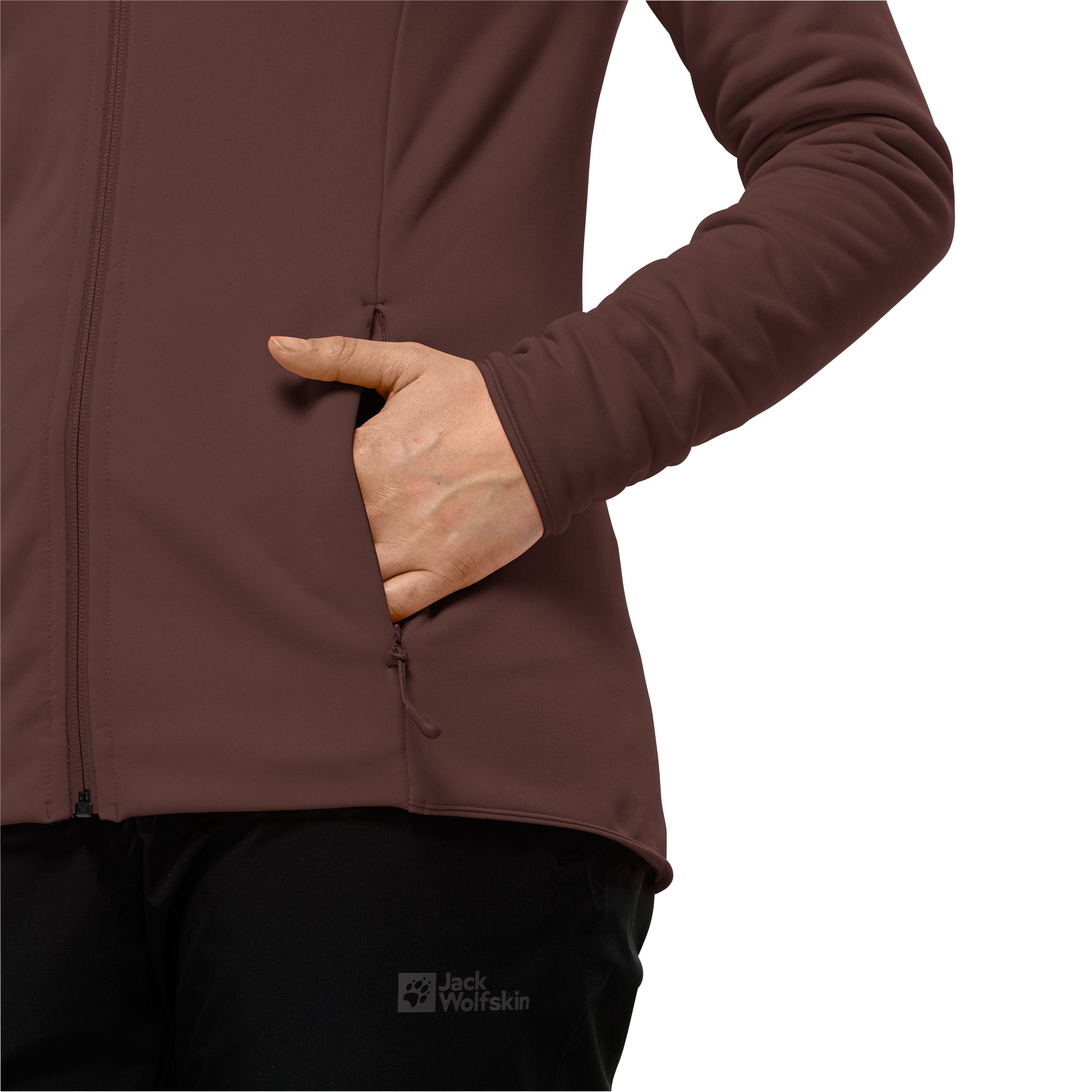 Jack Wolfskin Fleecejack BAISELBERG HOODED FZ W van stretch-fleece voor elke dag