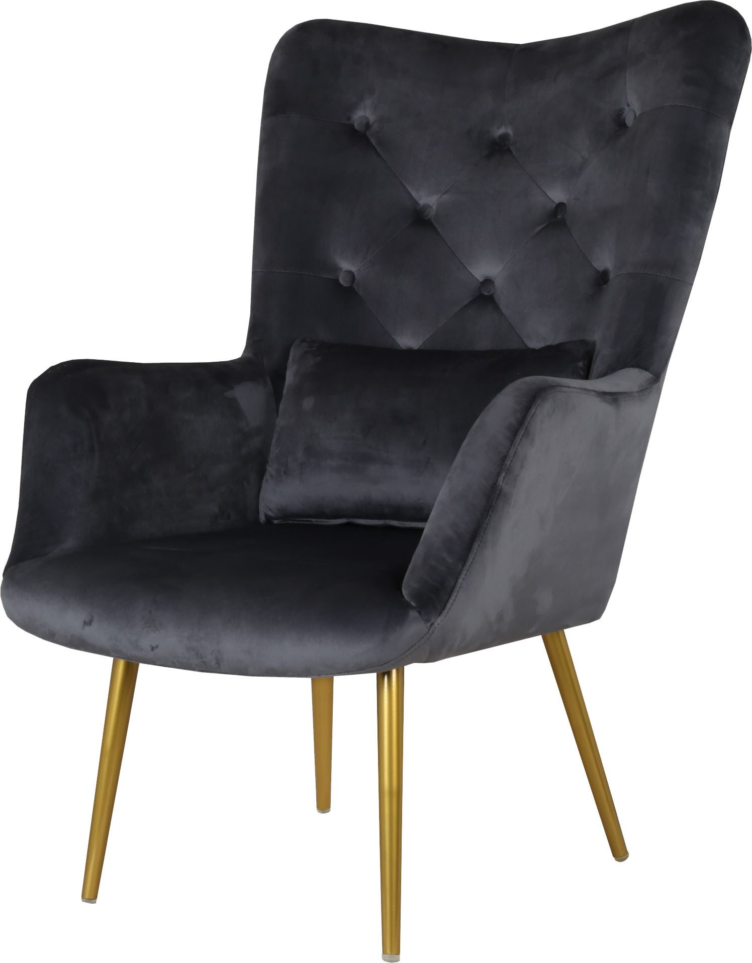 Home affaire Oorfauteuil LITZ in droomachtig fluweel, relaxstoel met poef,