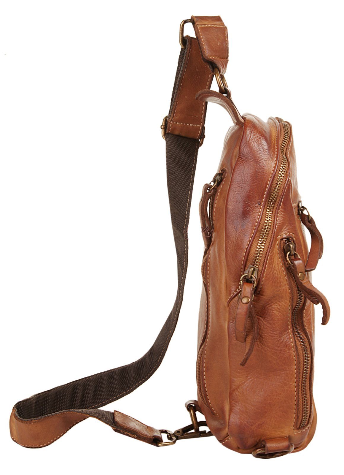 X-Zone Schoudertas echt leer, made in italy