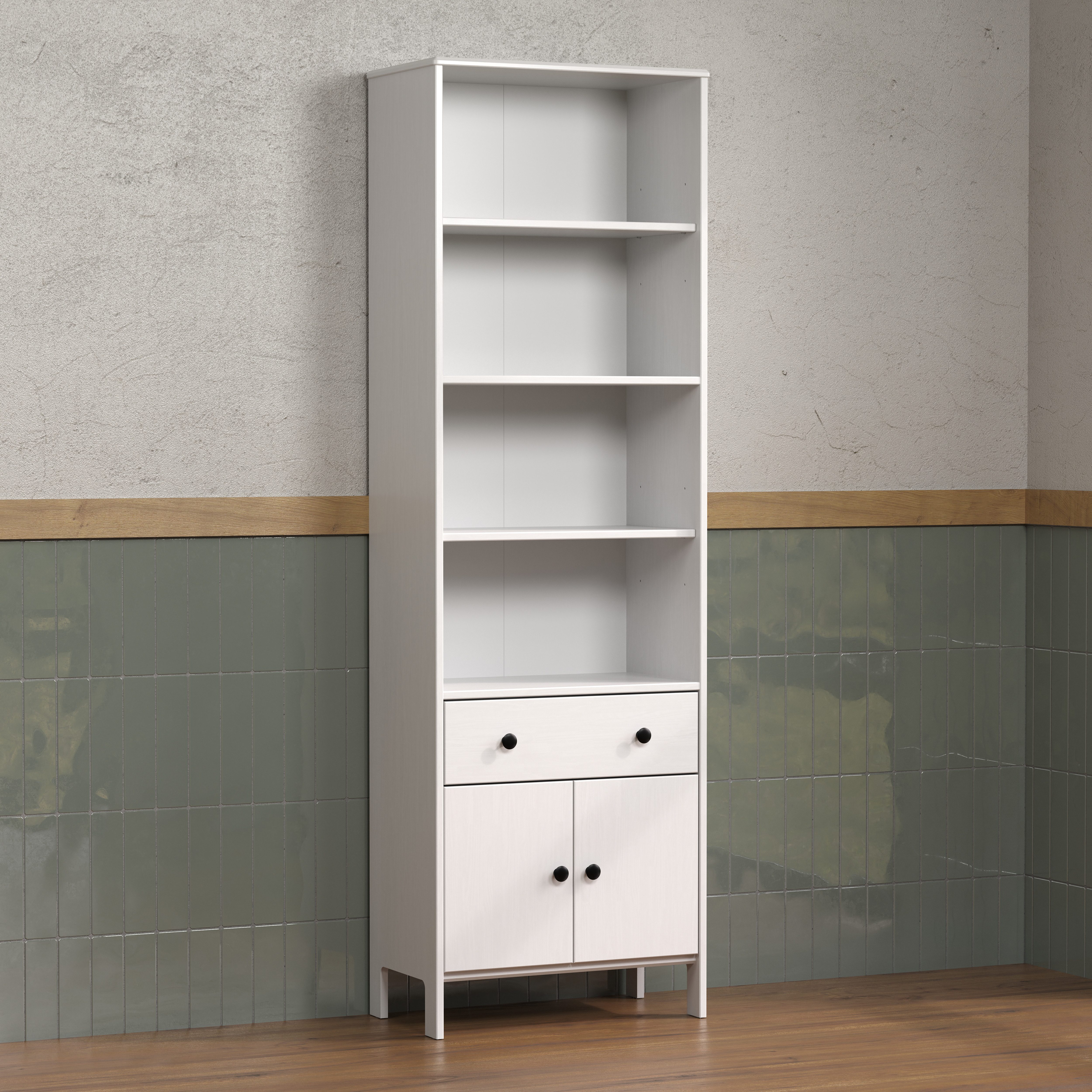 welltime Hoge kast Kall Badkamerkast van massief grenenhout - afmetingen (B/D/H) 60/33/188 cm (1 stuk)