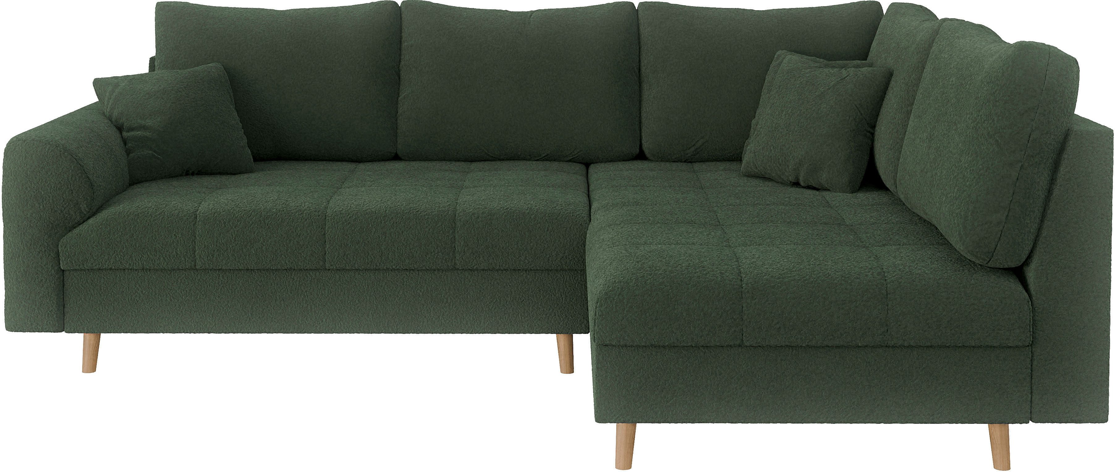 Home affaire Hoekbank CHARRE L-vorm met ottomane, afmetingen B/D/H: 231/161/81 cm fijne stiksels, losse rug- en sierkussens, ook in cord en bouclé