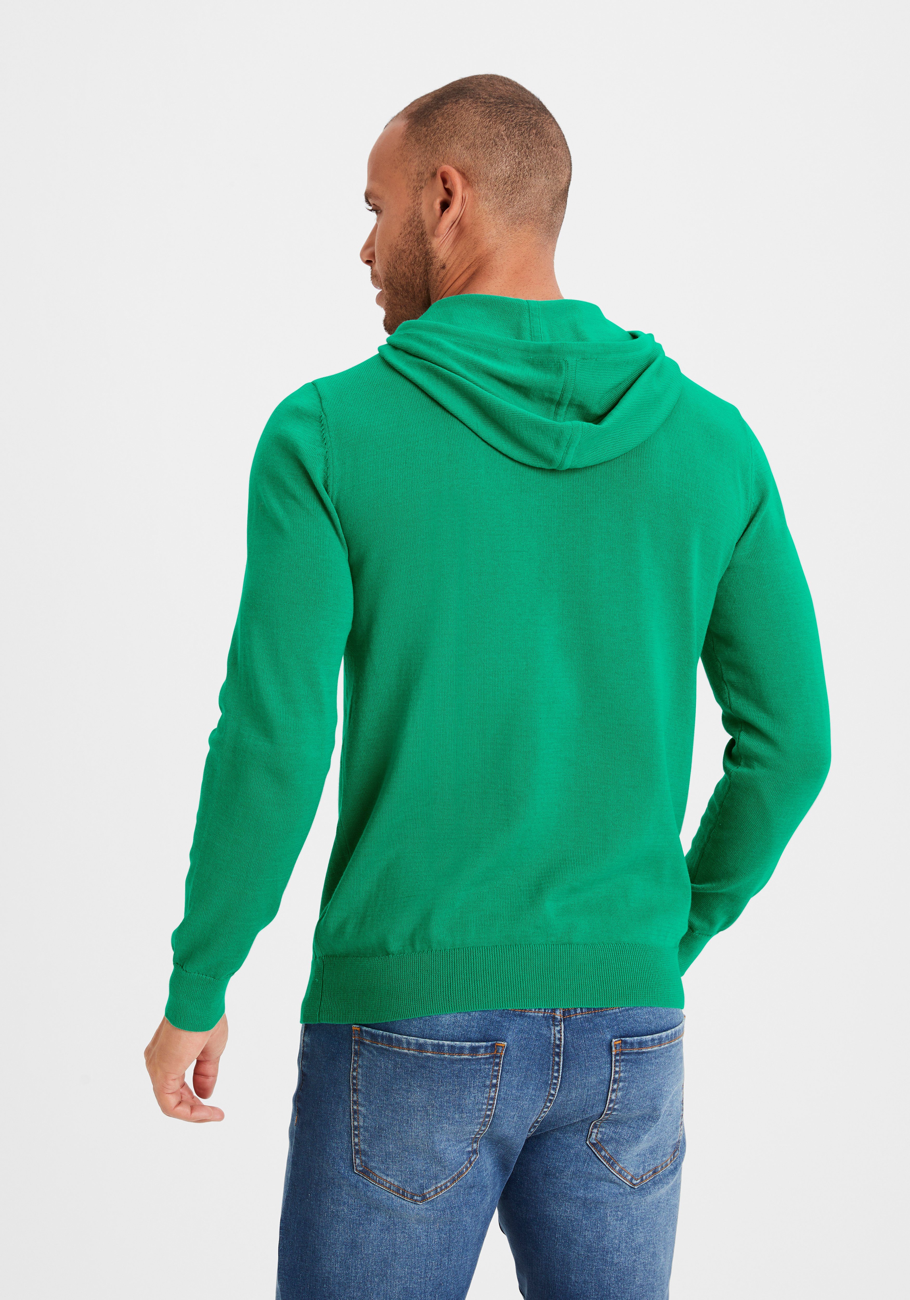 H.I.S Gebreide trui Met capuchon, regular fit Pullover met ronde hals, fijn breiwerk, katoenmix