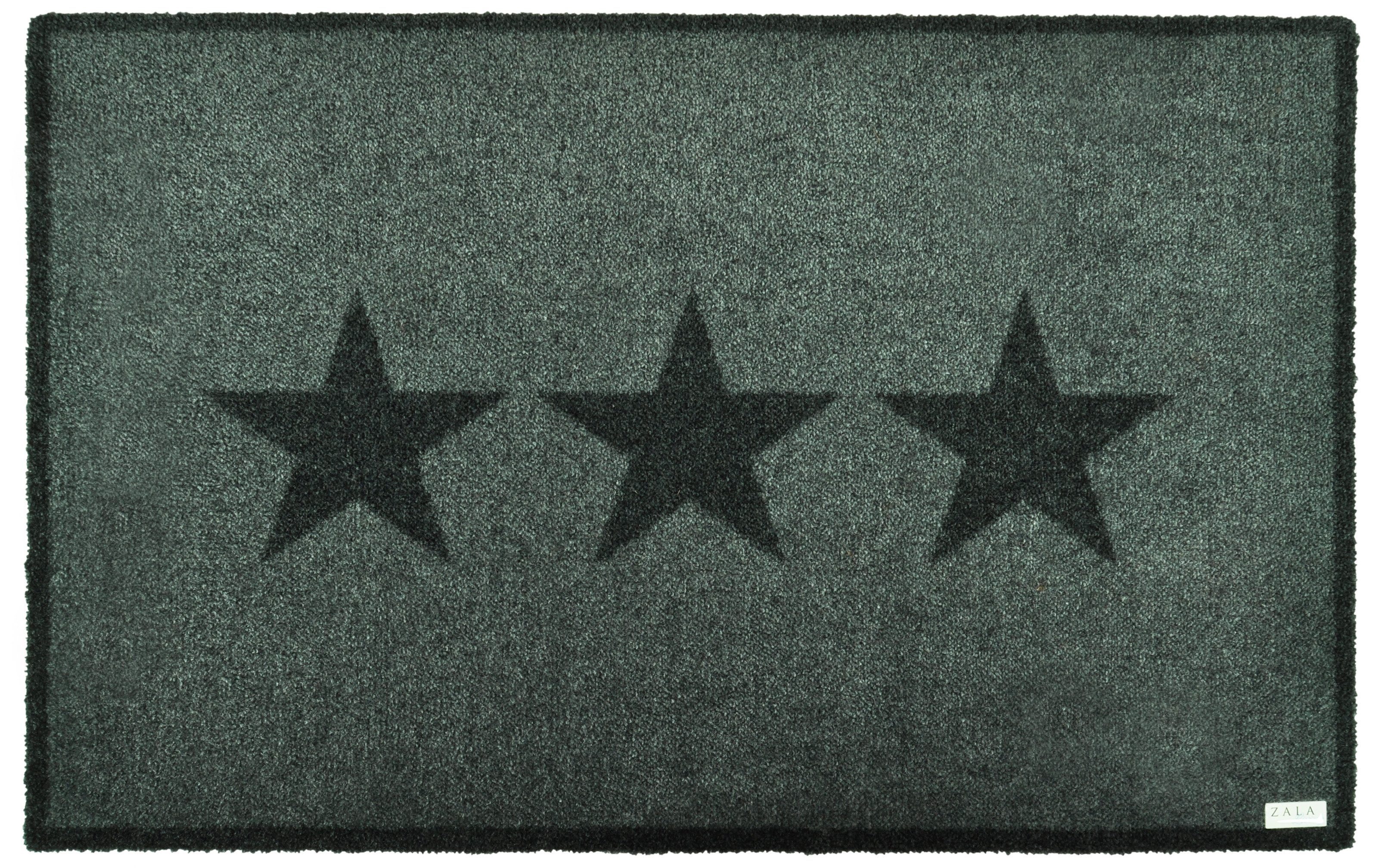 HANSE Home Mat Sterren, deurmat Inloopmat, binnen en buiten, antislip, weerbestendig, wasbaar deurmatten maat 50 cm x 70 cm x 7 mm grijs