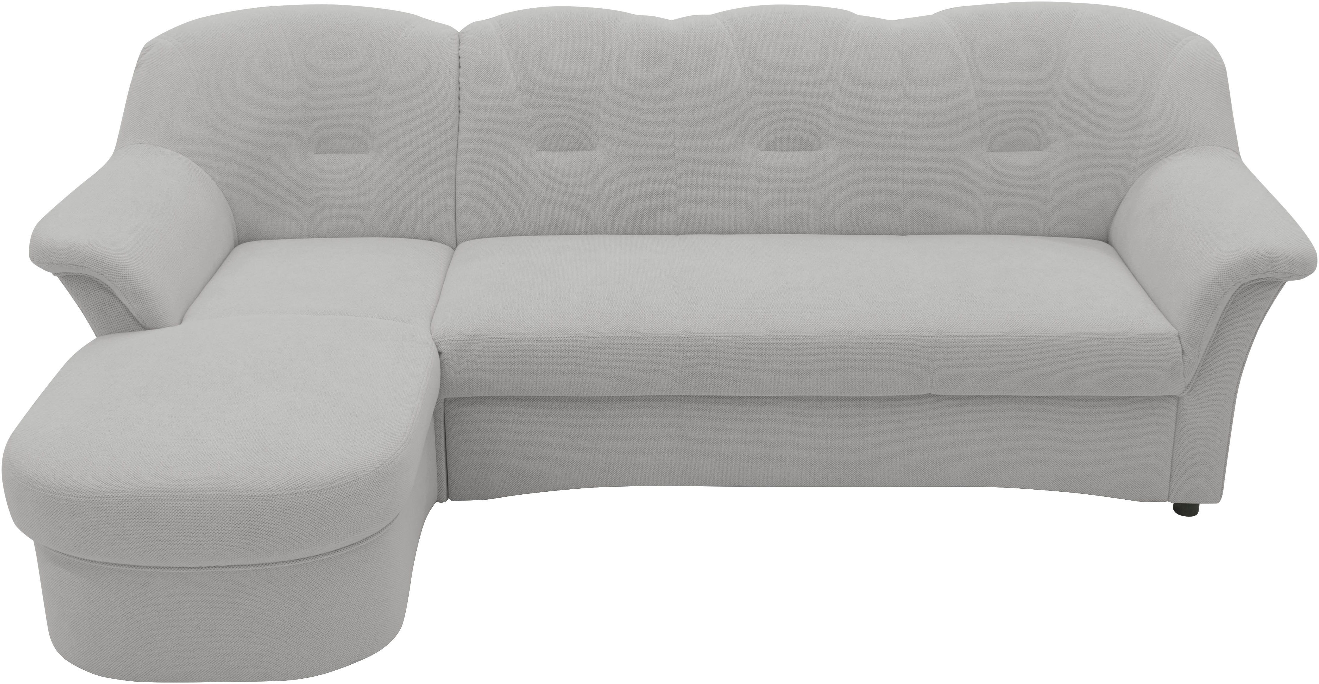 DOMO collection Hoekbank Flores slaapbank, B/D/H: 233/142/86 cm, L-vorm naar keuze met slaapfunctie, naar keuze met binnenvering, ook in leer