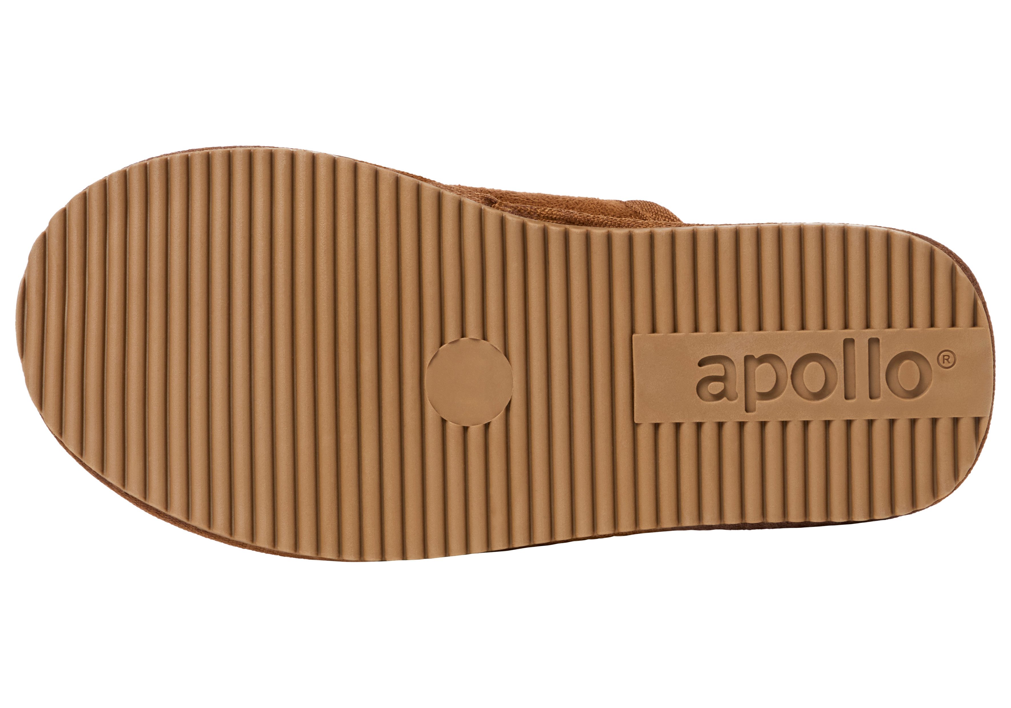 Apollo Pantoffels van suède-imitatie met rubberen zool (2-delig)