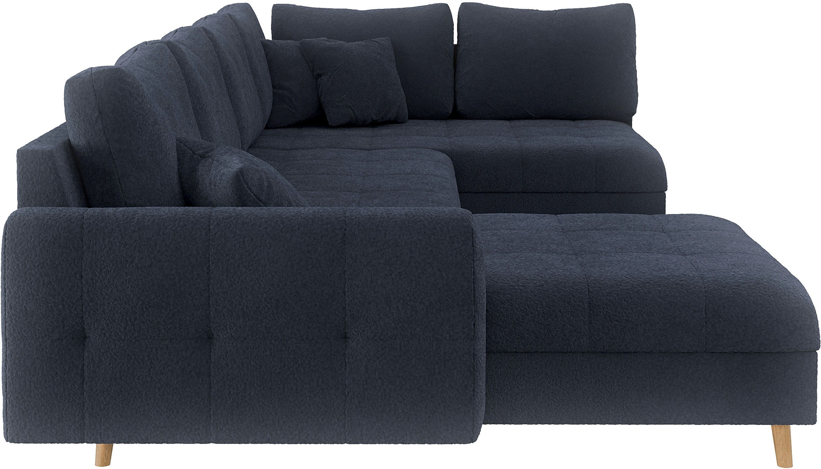 Home affaire Zithoek CHARRE U-vorm met ottomane, afmetingen B/D/H: 310/161/81 cm fijne stiksels, losse rug- en sierkussens, ook in cord en bouclé