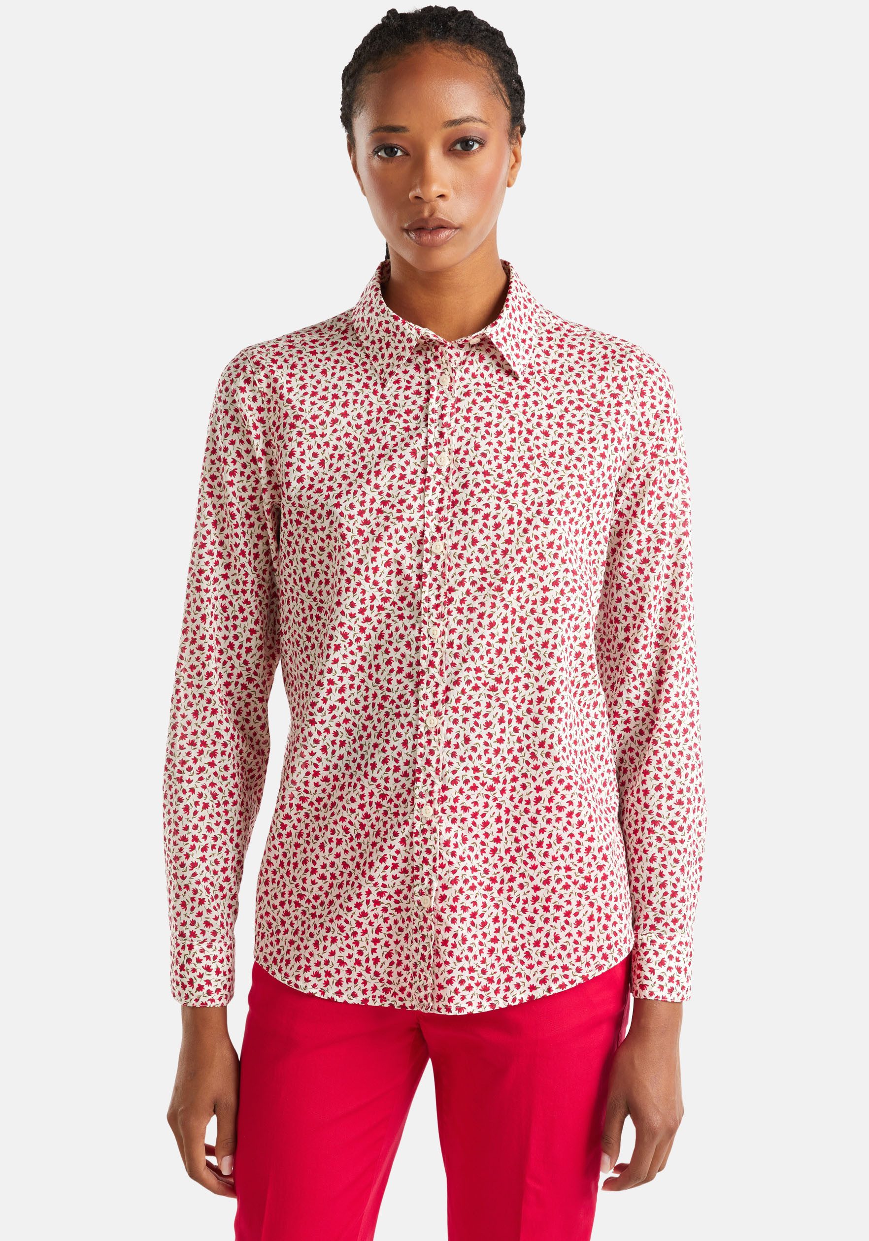 United Colors of Benetton Overhemdblouse met all-over bloemetjesprint