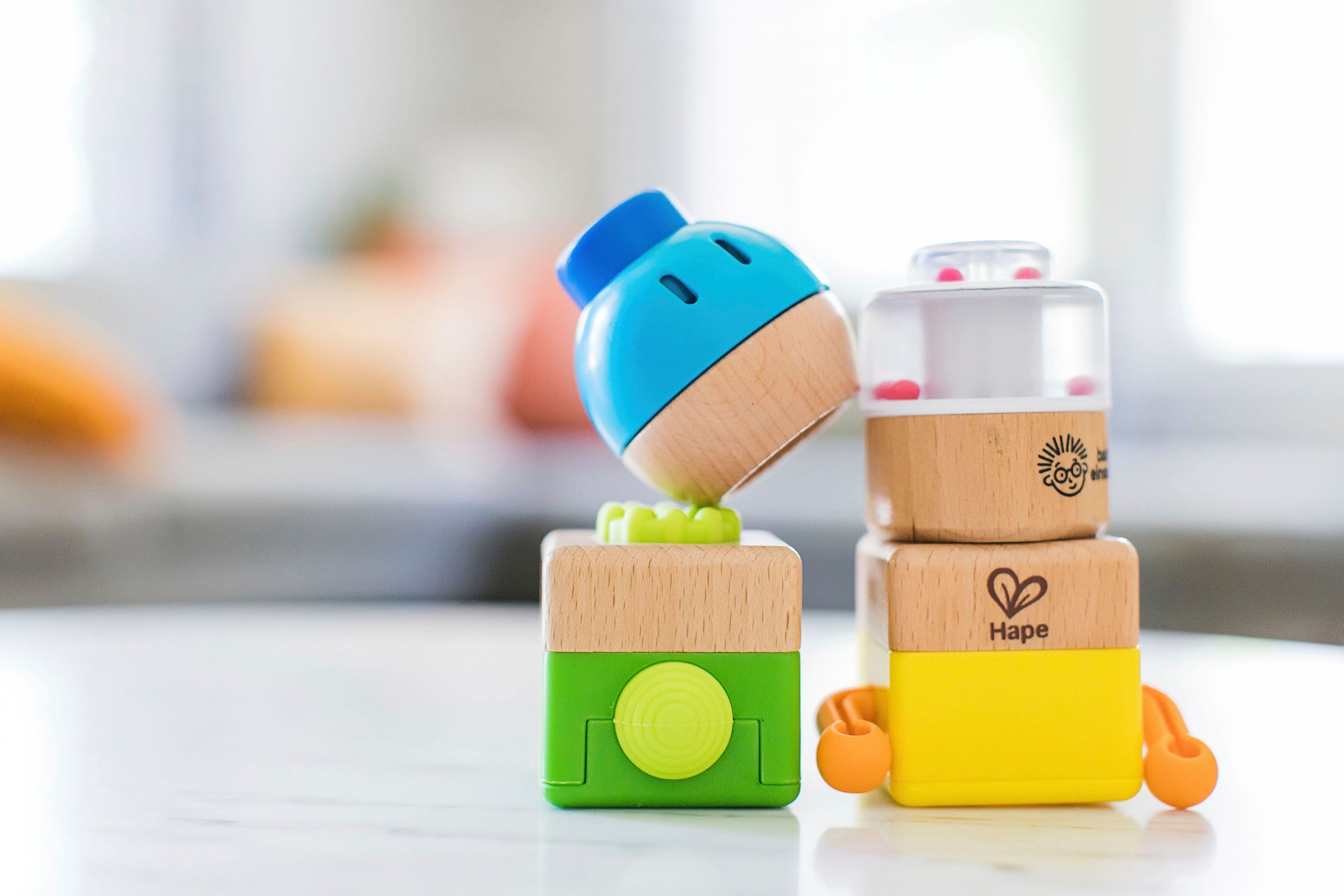 Hape Speelgoedblokken Baby Einstein , vier gekke bouwstenen (4-delig)